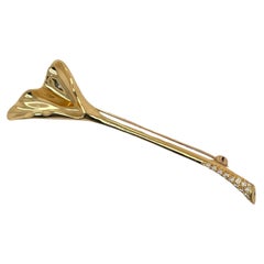 Angela Cummings Tiffany & Co. 18K Yellow Gold & Diamond Ginkgo Leaf Brooch