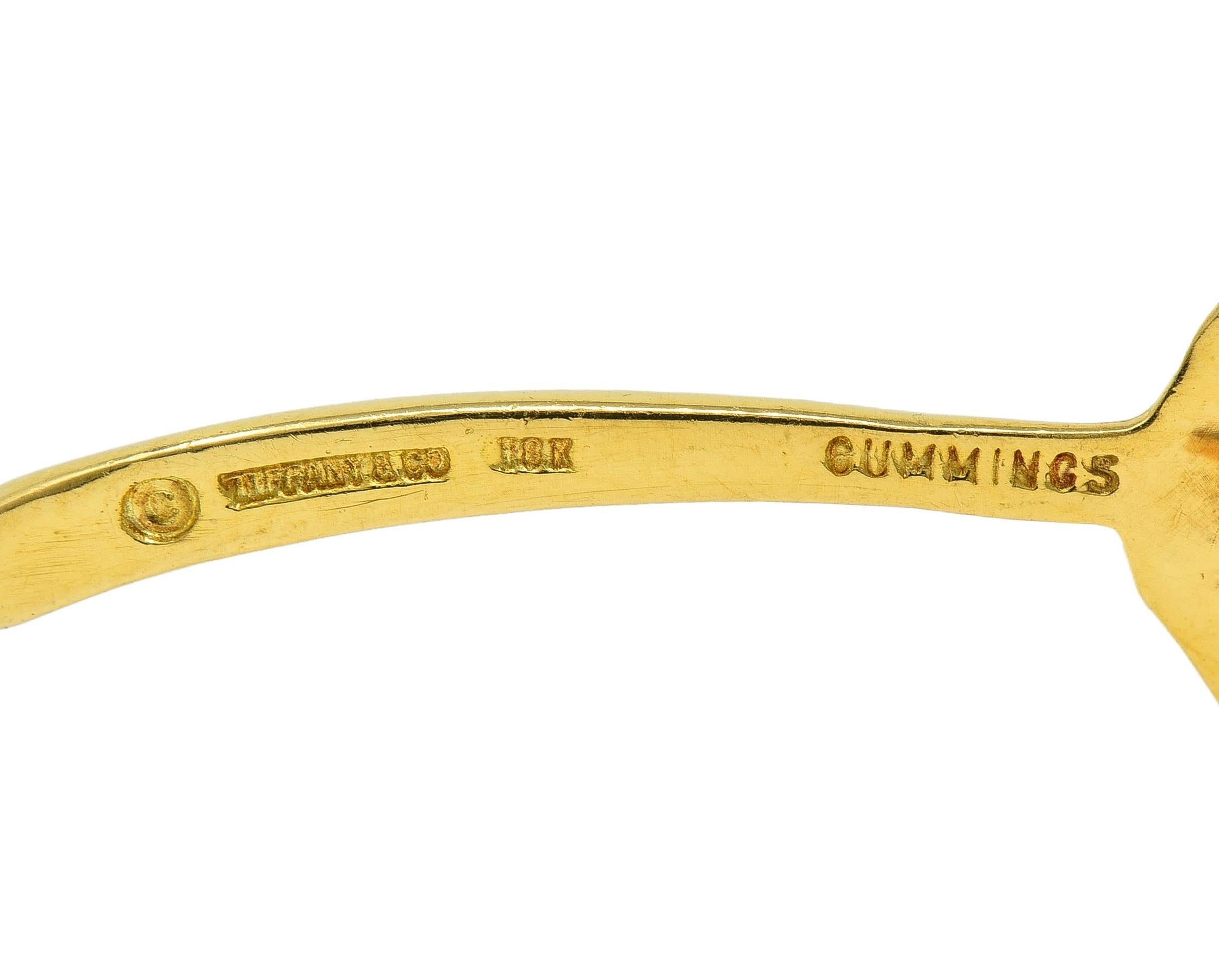 Angela Cummings Tiffany & Co. 1980 18 Karat Yellow Gold Vintage Leaf Brooch For Sale 3