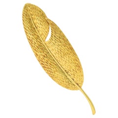Angela Cummings pour Tiffany & Co. 1980, broche feuille vintage en or jaune 18 carats