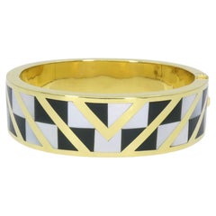Angela Cummings for Tiffany & Co., 1986, Armband aus 18-karätigem Gold mit Onyx und Perlmutt-Intarsien