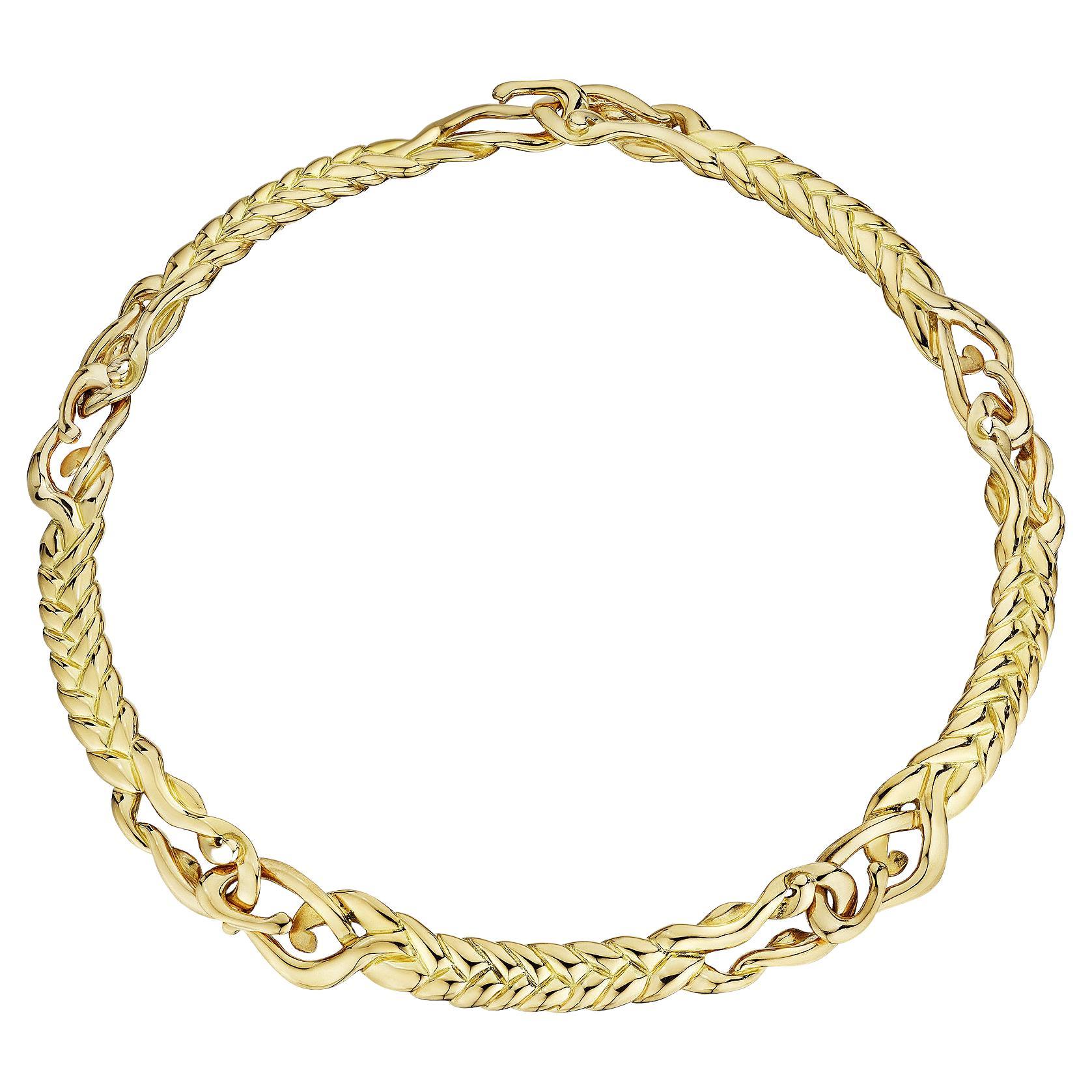 Angela Cummings Tiffany & Co. Modernist Herringbone Chain Link Gold Collar