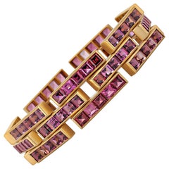 Angela Cummings Tiffany & Co. Vintage Rubellite and Gold Link Bracelet