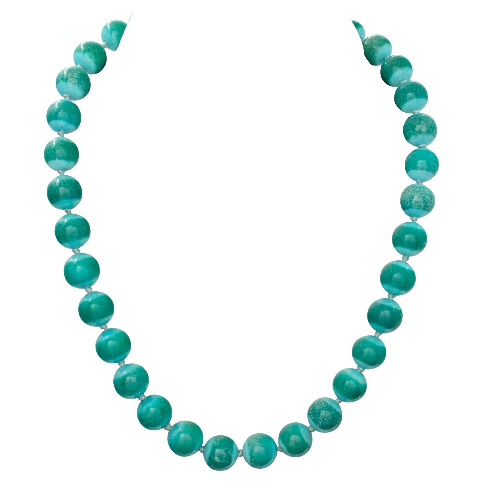 Angela Cummings Turquoise Bead Necklace with yellow gold clasp