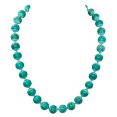 Angela Cummings Turquoise Bead Necklace with yellow gold clasp