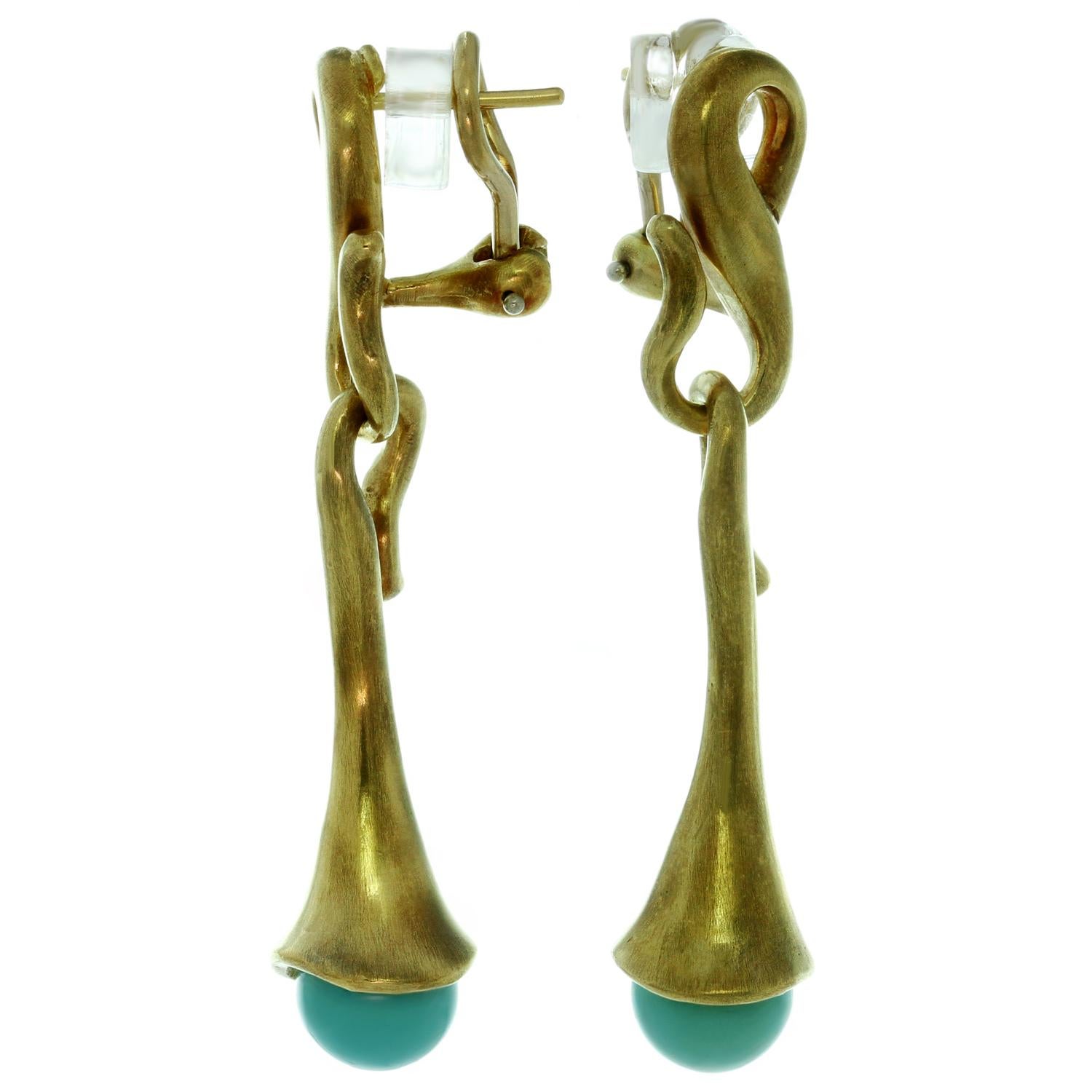 Angela Cummings Turquoise Yellow Gold Earrings and Ring Set 3