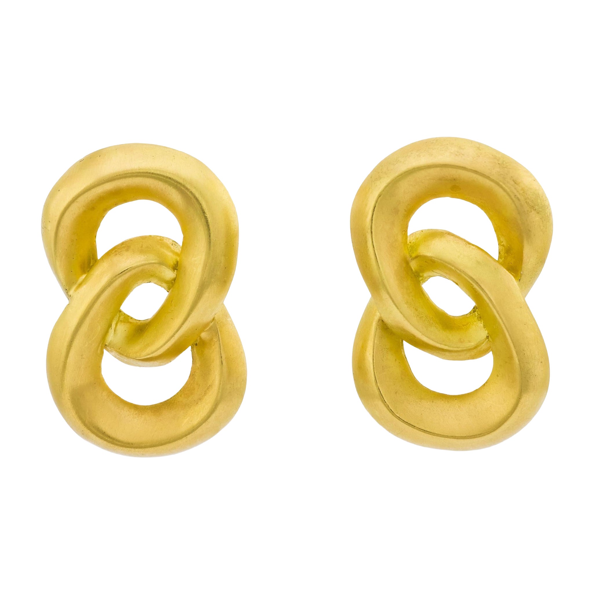 Angela Cummings Vintage 18K Yellow Gold Drop Earrings, 20th Century