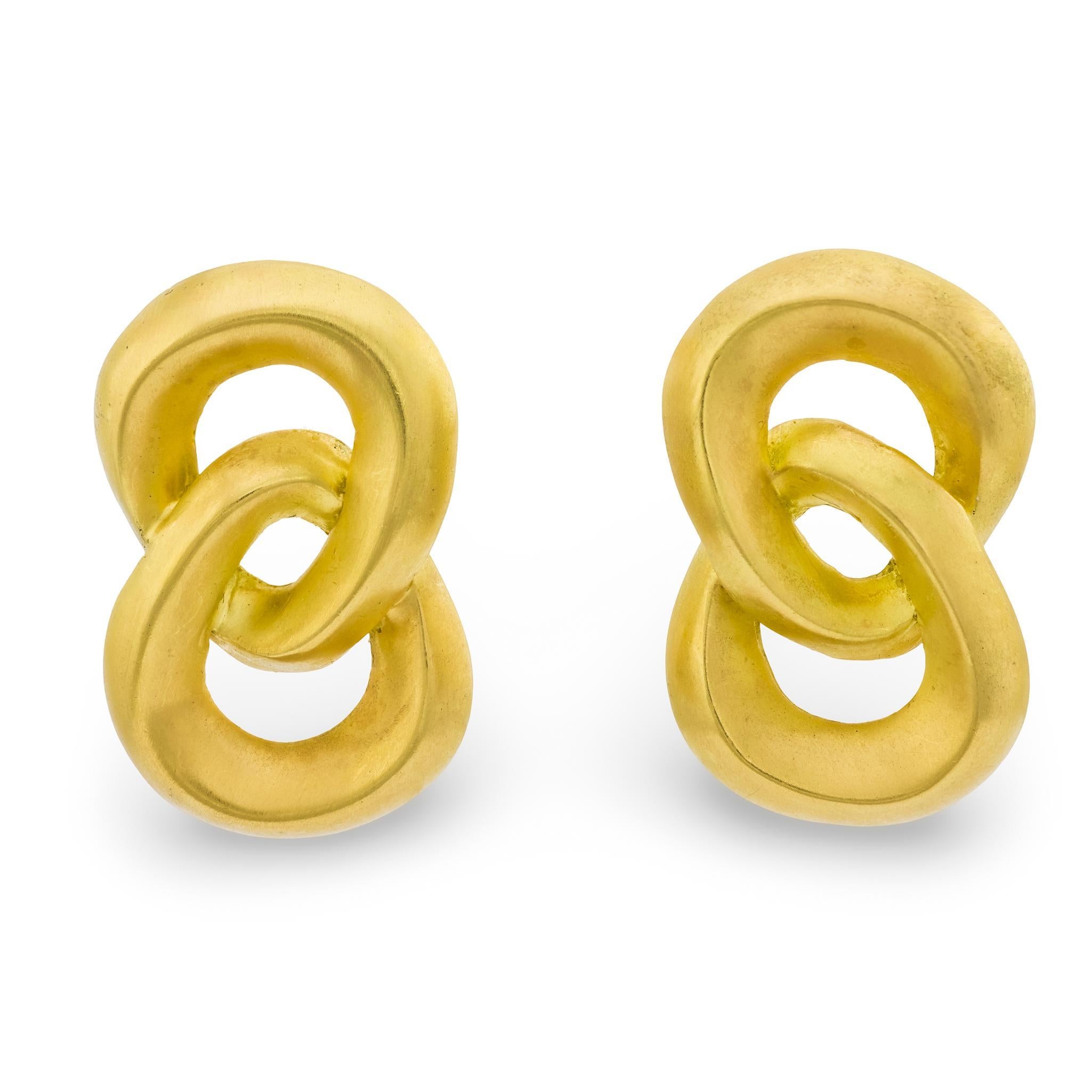 Orecchini vintage in oro giallo 18 carati di Angela Cummings
