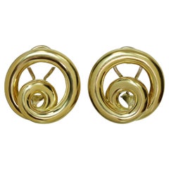 Angela Cummings Vintage 18k Yellow Gold Swirl Clip-On Earrings
