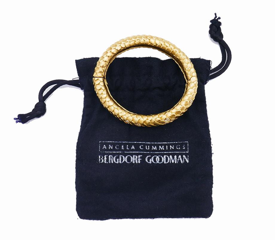 Round Cut Angela Cummings Vintage Bracelet 18k Gold Bangle Jewelry
