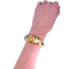 Angela Cummings Wavy Gold Bracelet 18k Gold Coral Onyx Mother-of-Pearl, 1987