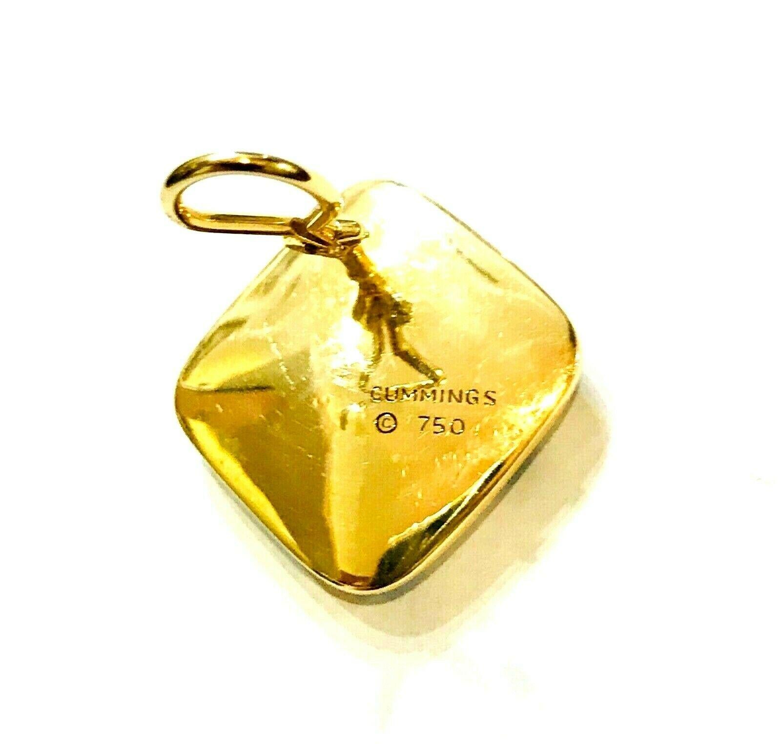 Angela Cummings Yellow Gold Enamel Clip-On Rhombus Earrings 2