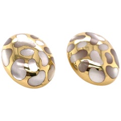 Angela Cummings Yellow Gold Mother of Pearl Inlay Earrings Angela Cummings Yellow Gold Mother of Pearl Inlay Earrings