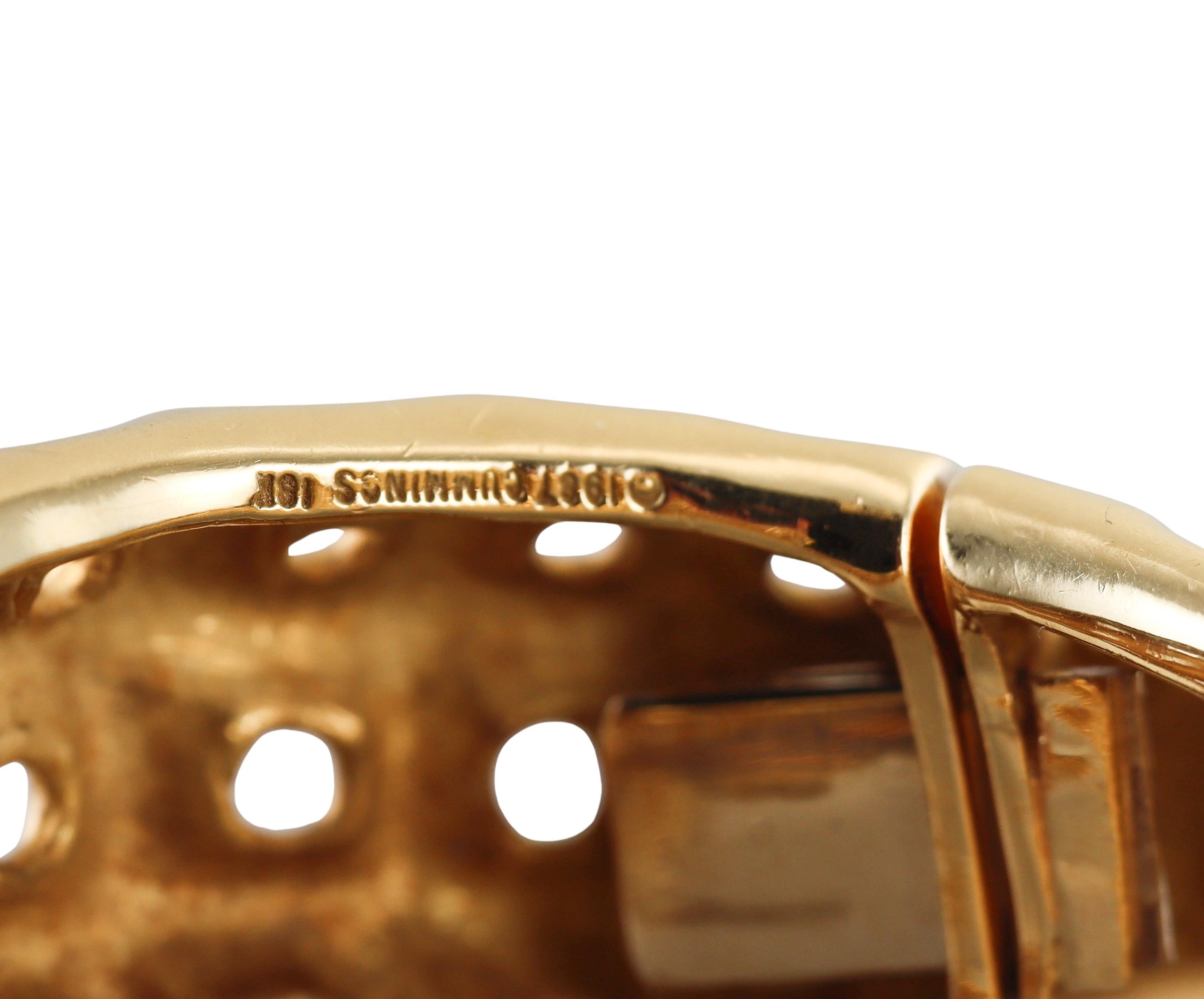 Angela Cummings Bracelet jonc Wave perforé en or jaune Pour femmes en vente