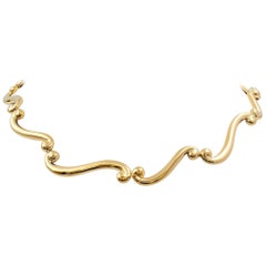 Angela Cummings Yellow Gold Wave Necklace