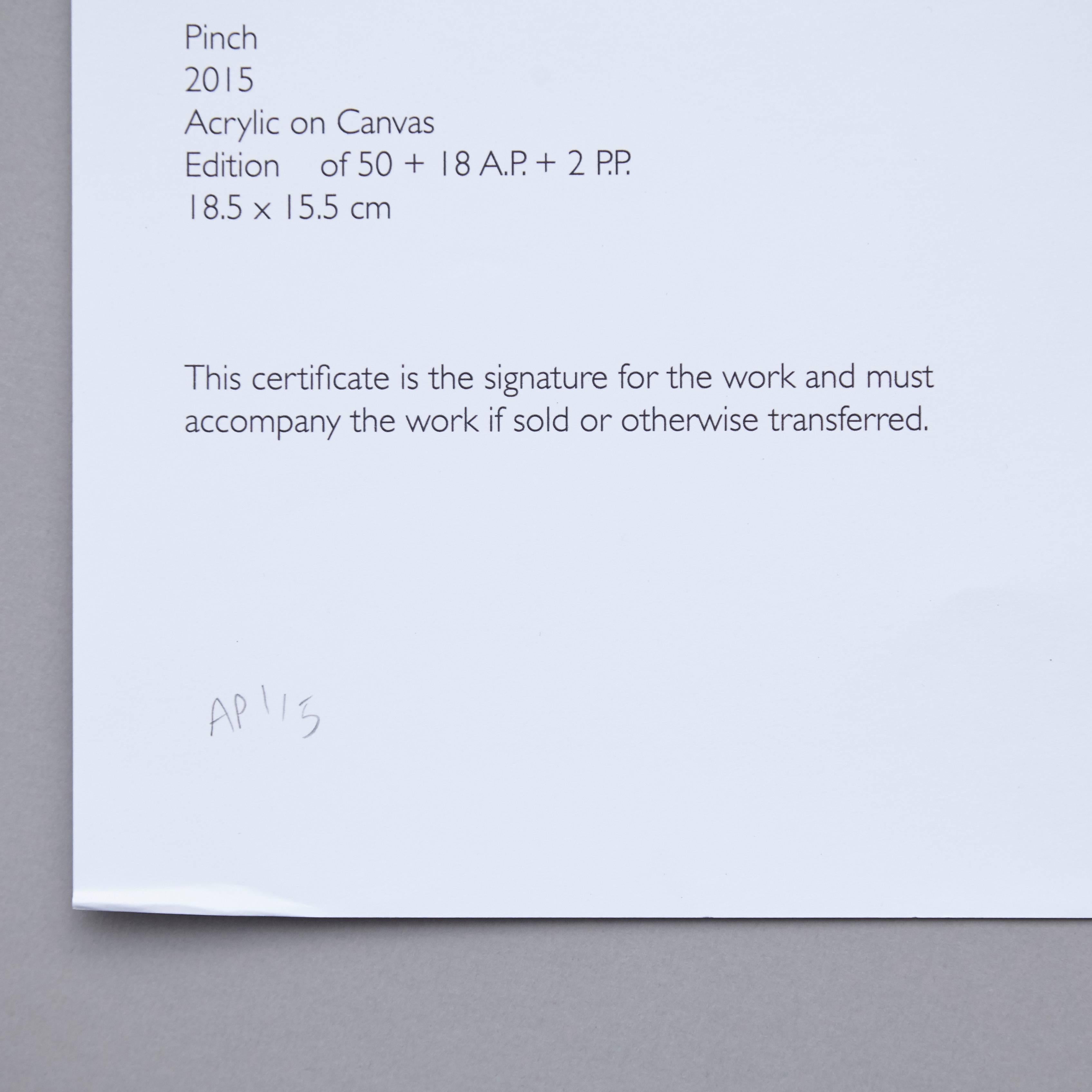 Ángela de la Cruz Obra de Arte Abstracta Contemporánea Amarilla 'Pellizco' Lienzo en venta