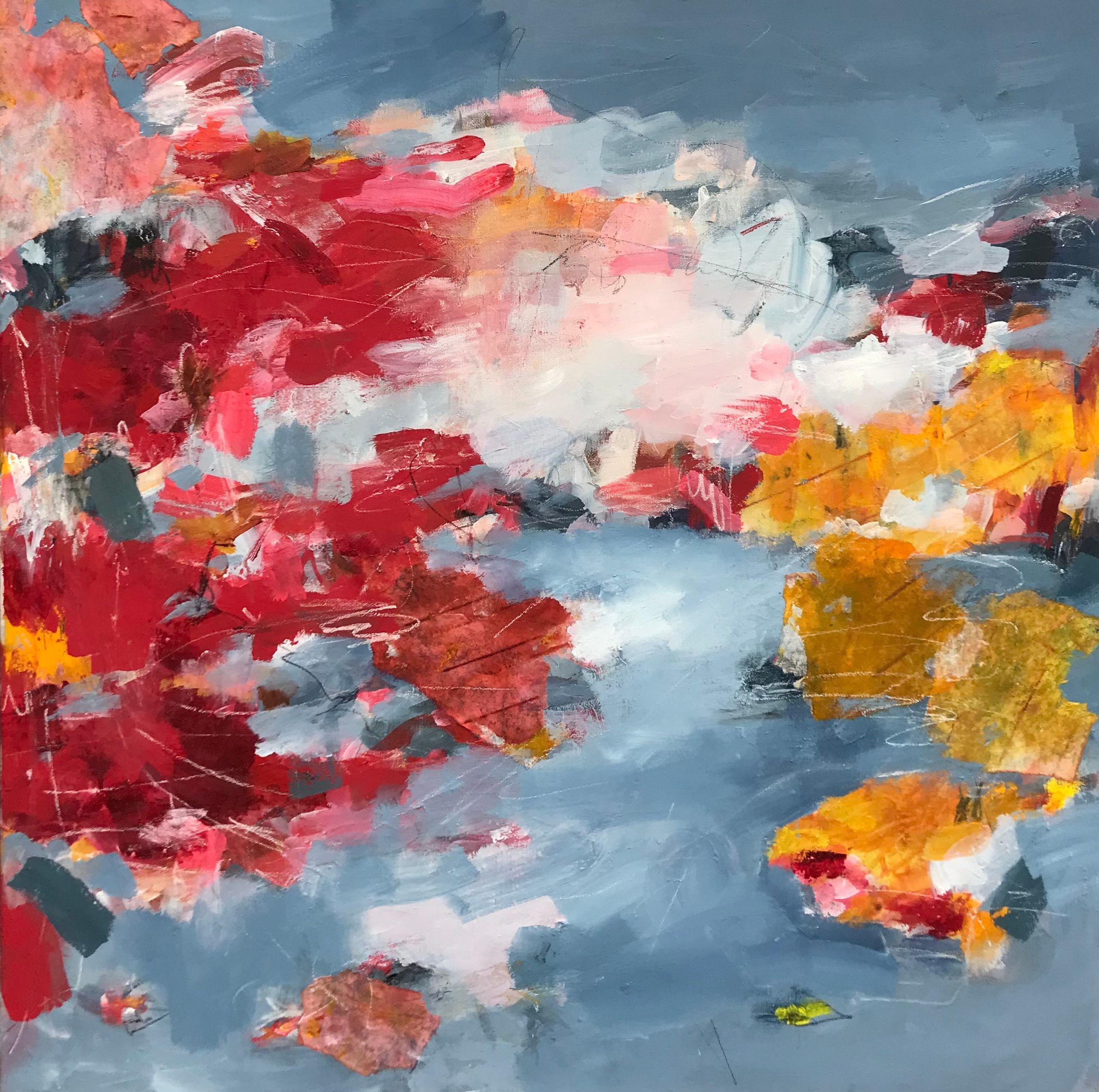 Abstract Painting di Angela Dierks - Galleggiare con te, Pittura, Acrilico su tela