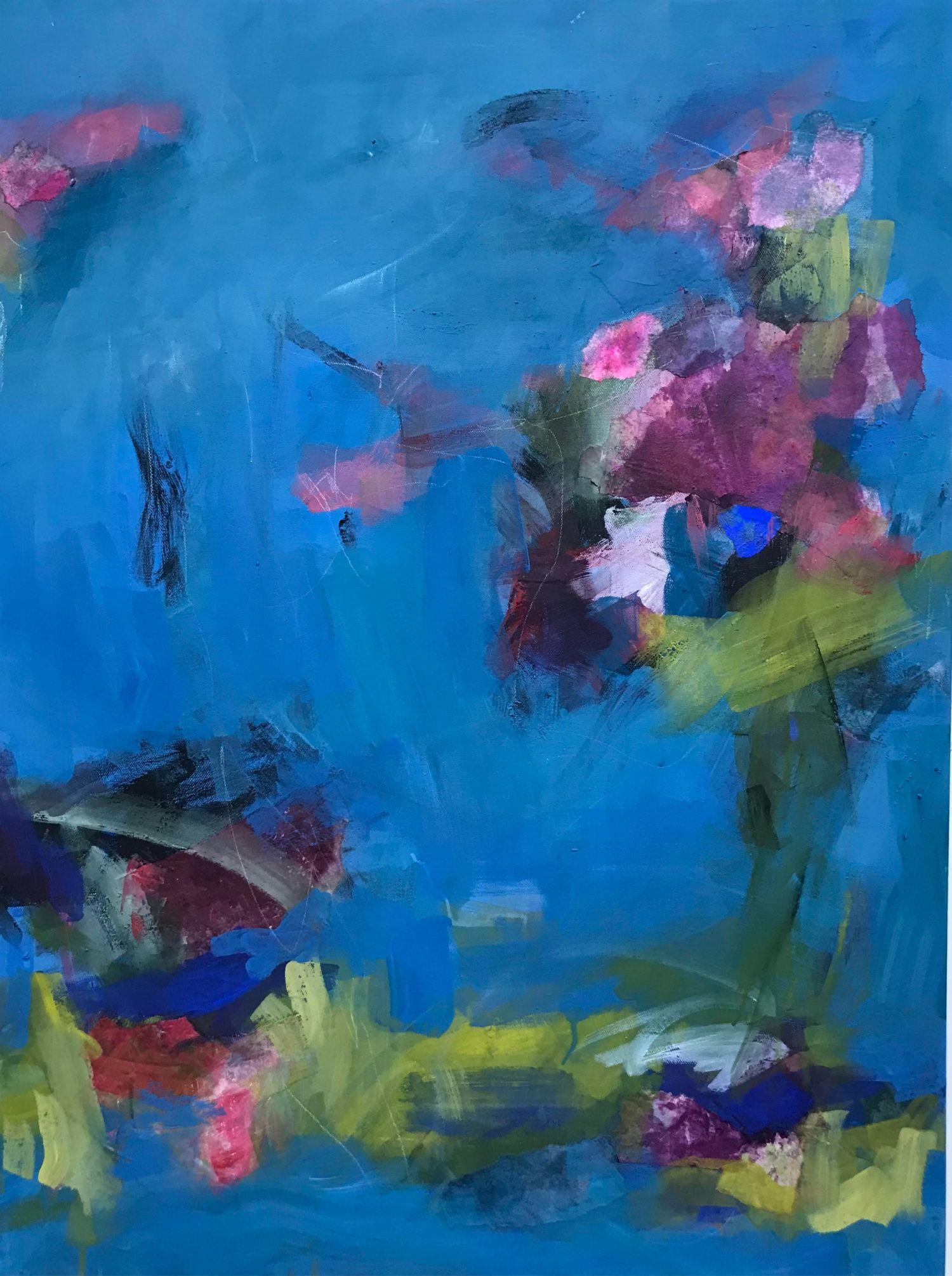 Abstract Painting Angela Dierks - « Going with the Flow », peinture à l'acrylique sur toile