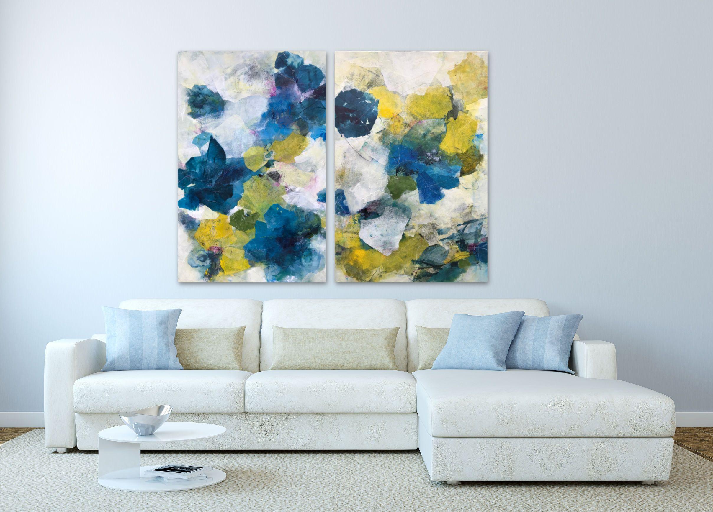 Growing Time, Painting, Acrylic on Canvas - Beige Abstract Painting by Angela Dierks