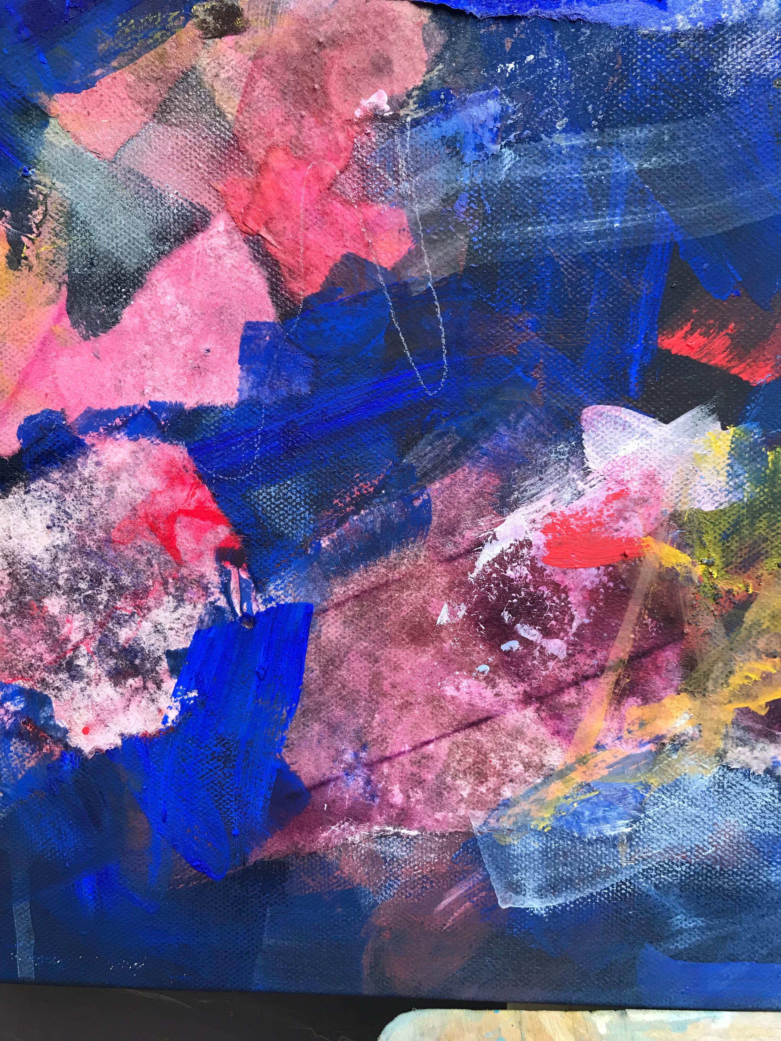 Ciclo di vita, Pittura, Acrilico su tela - Abstract Painting Viola di Angela Dierks