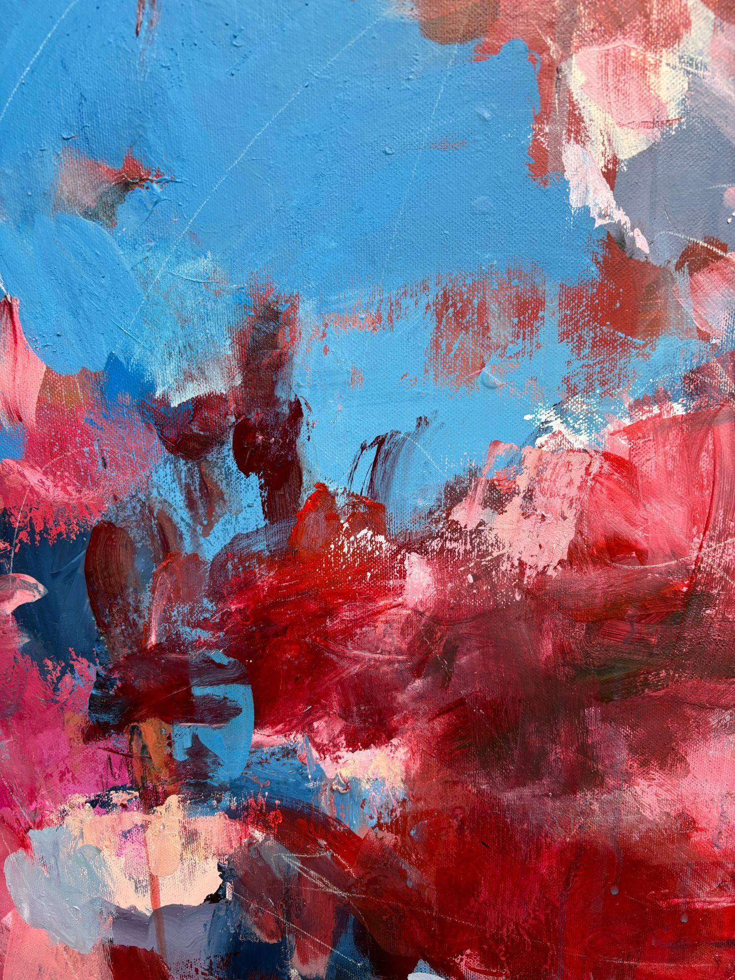 Comportamento scorretto, Pittura, Acrilico su tela - Abstract Painting Viola di Angela Dierks