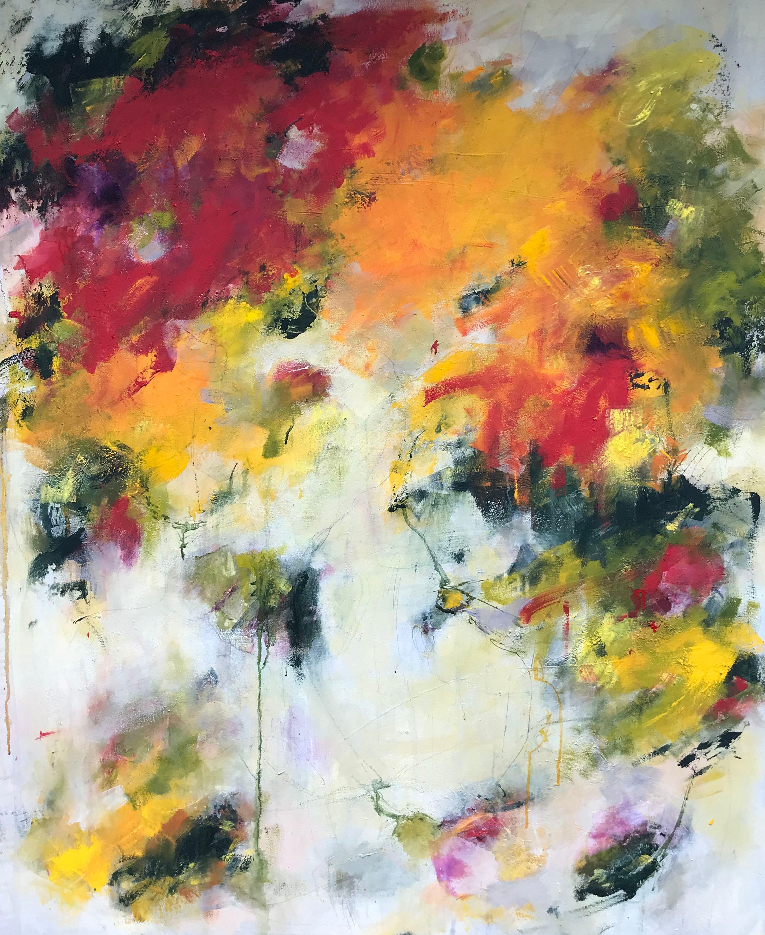 Angela Dierks Abstract Painting - Mischievous Joy, Painting, Acrylic on Canvas