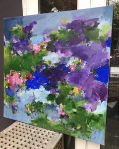 On a Rainy Day in My Garden, Gemälde, Acryl auf Leinwand
