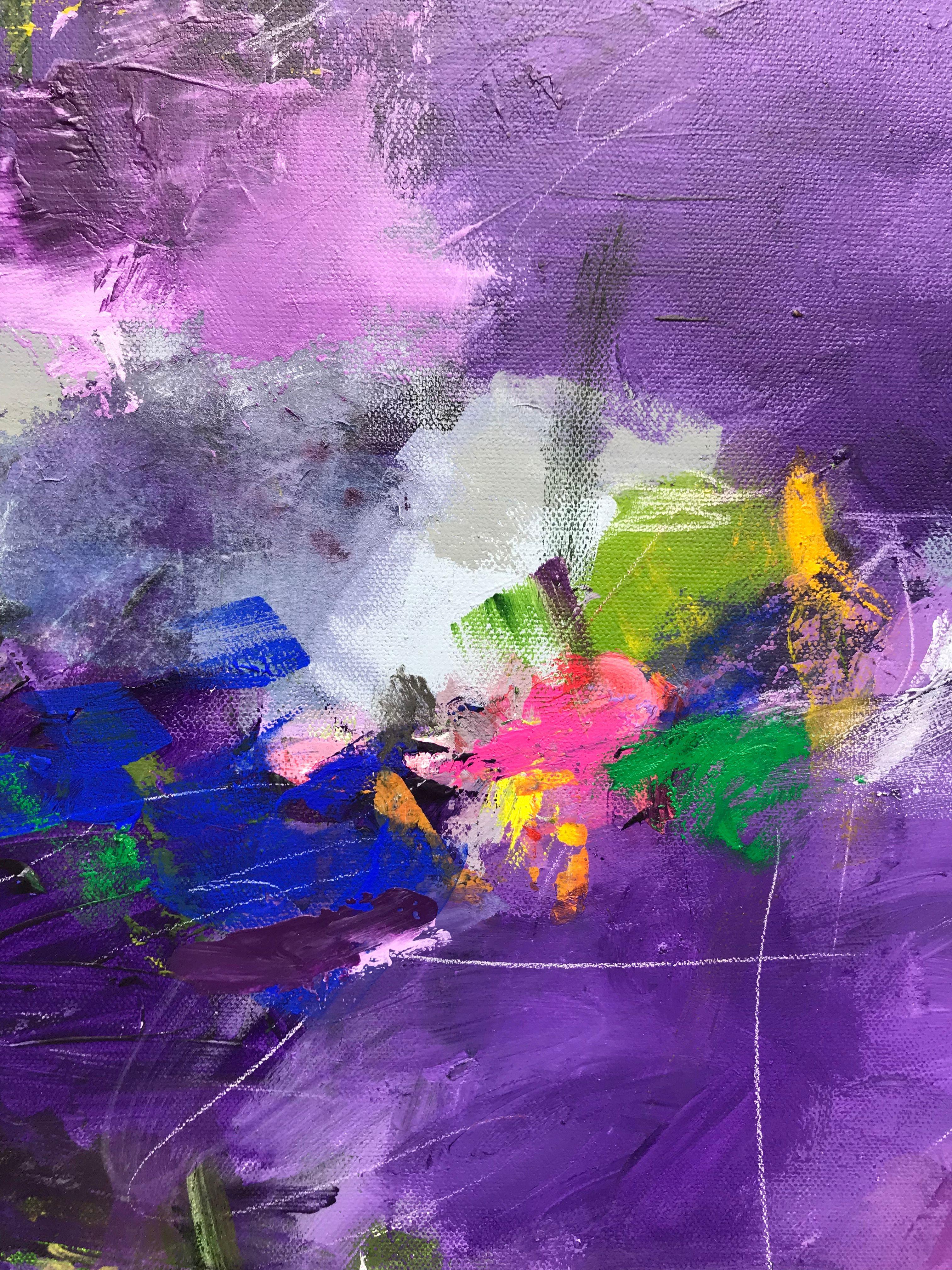 On a Rainy Day in My Garden, Gemälde, Acryl auf Leinwand im Angebot 2