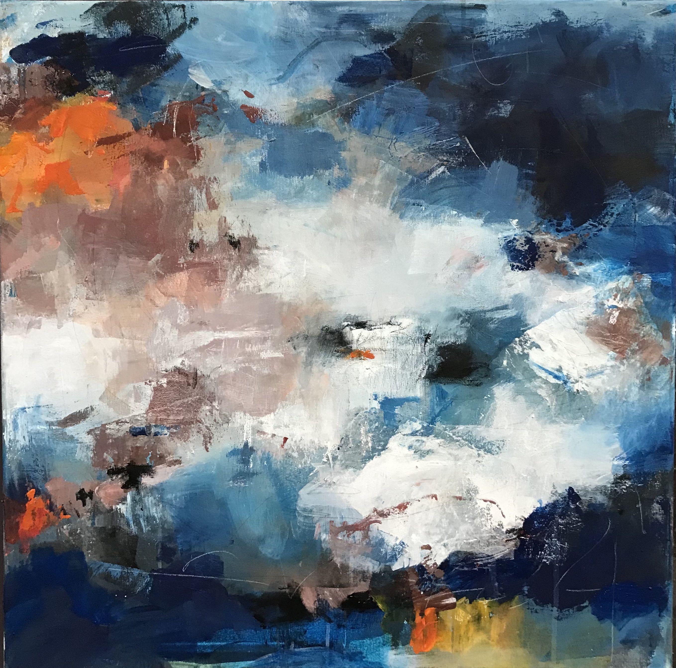 Angela Dierks Abstract Painting - Out of the Blue, Painting, Acrylic on Canvas