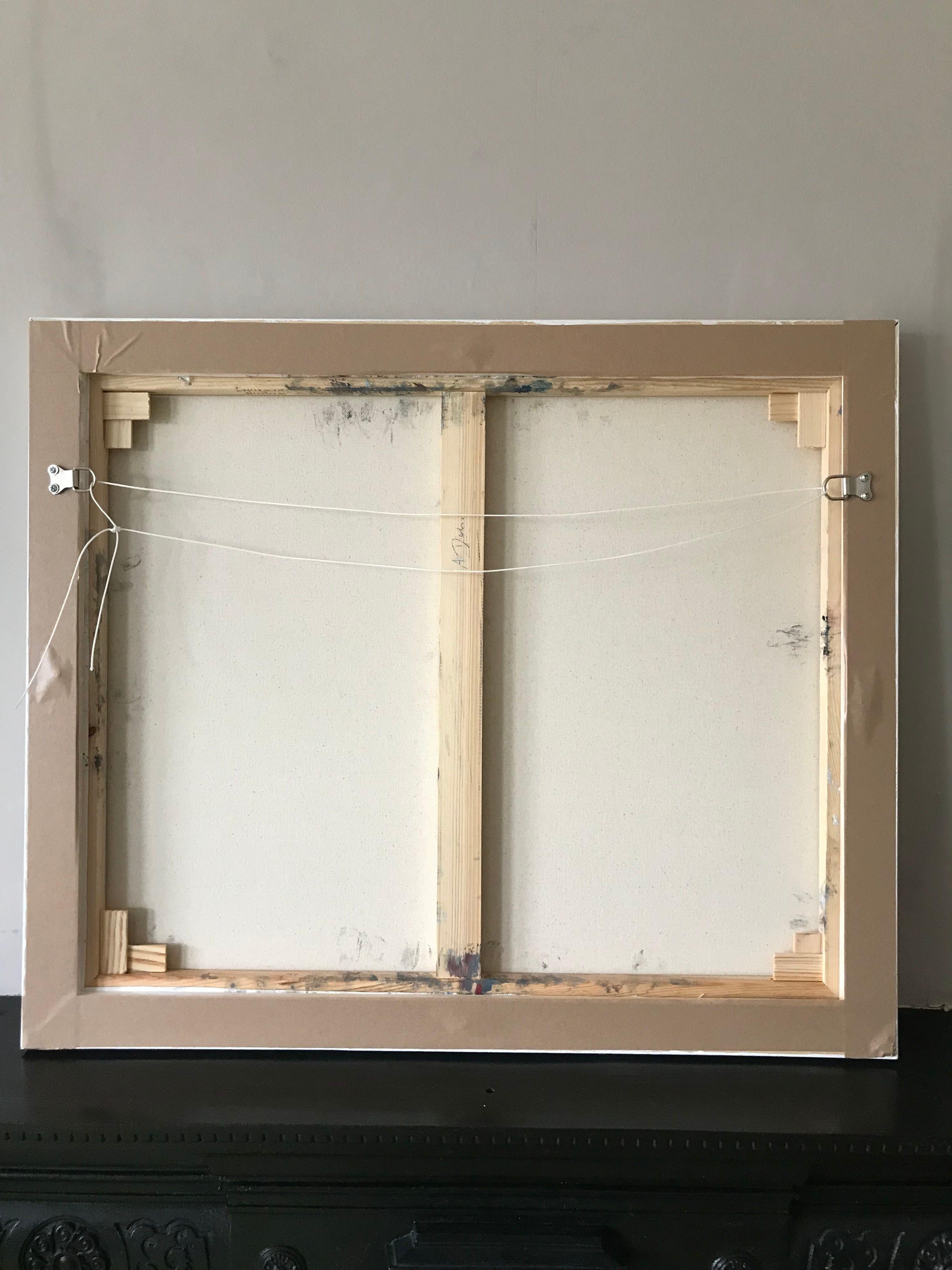 Questo intrigante dipinto floreale astratto è nato da un processo lento; è stato costruito su molti strati di pittura creando una bellissima texture profonda. Il punto di partenza per questo pezzo è stata la combinazione di colori con bellissimi