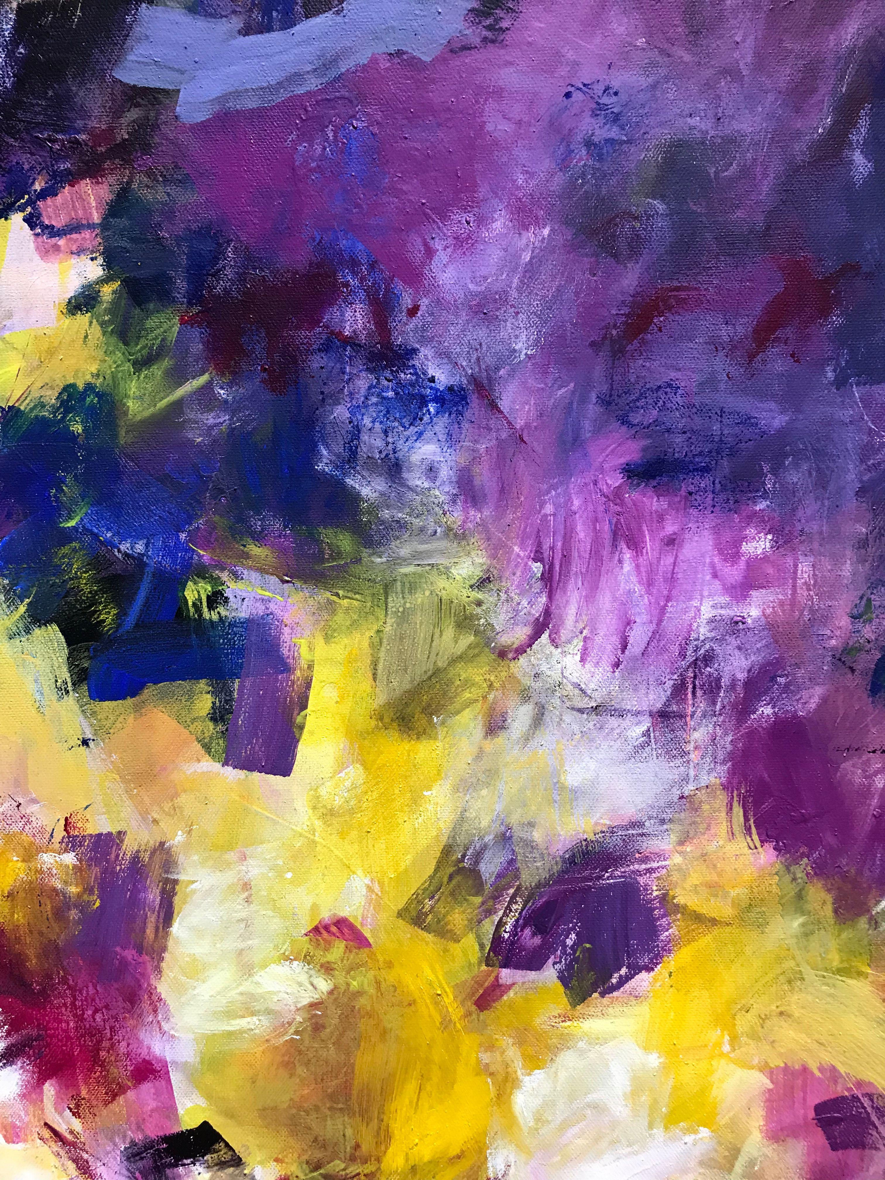 Questo quadro meravigliosamente vibrante ed edificante è stato costruito con molti strati sottili di pittura ed è nato da un processo lento. La sua tavolozza cerca di catturare la nozione di vivacità e uno stato d'animo di speranza e abbondanza. La