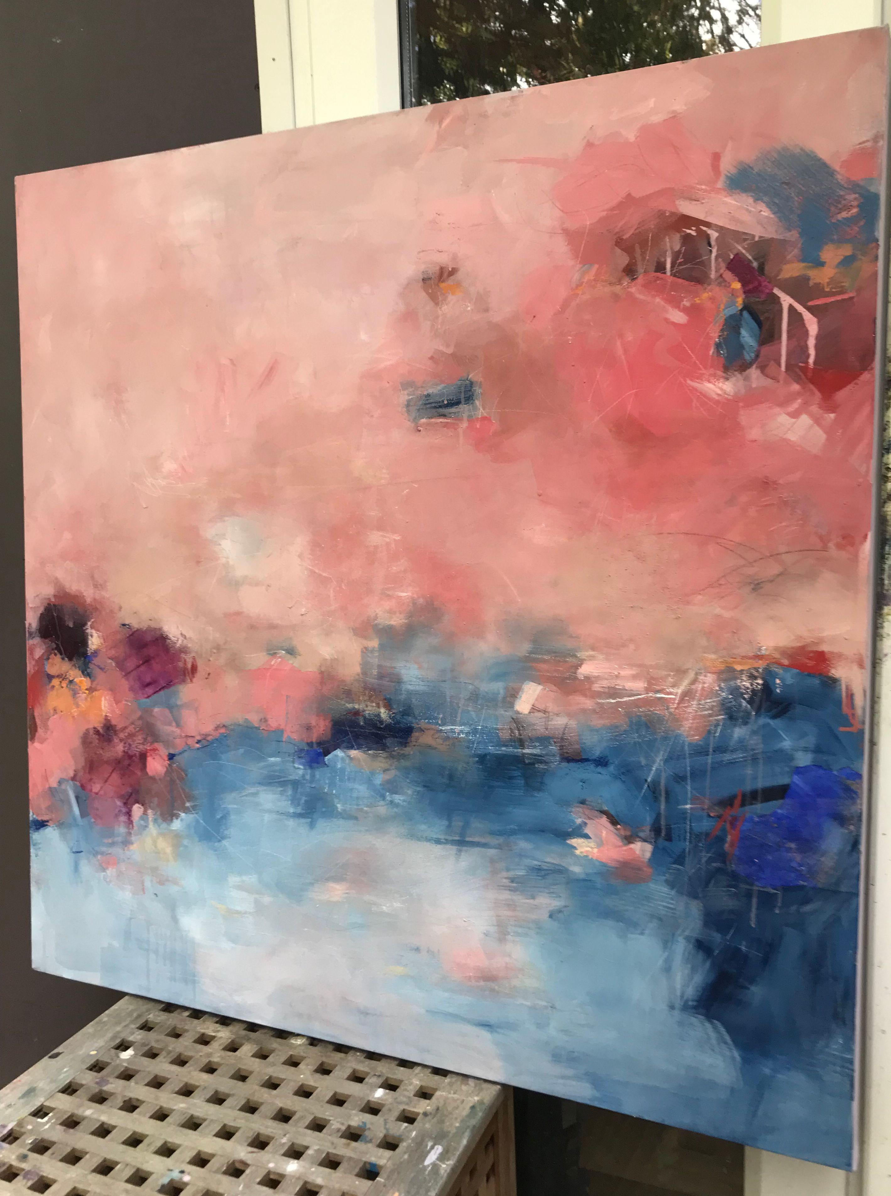 Il battito d'ali delle fate, Pittura, Acrilico su tela - Abstract Painting Marrone di Angela Dierks