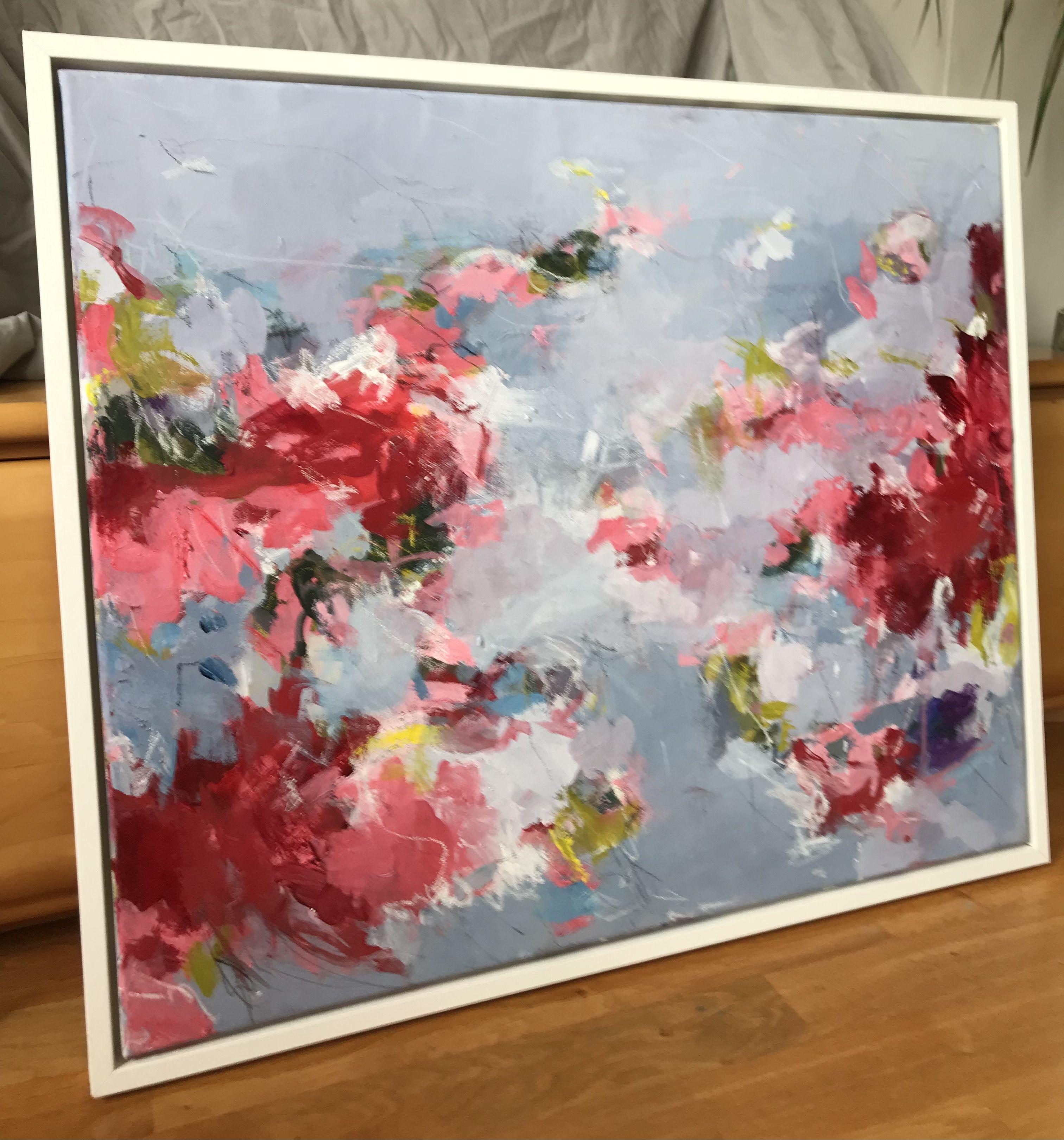 Piccoli piaceri II, Pittura, Acrilico su tela - Abstract Painting Grigio di Angela Dierks