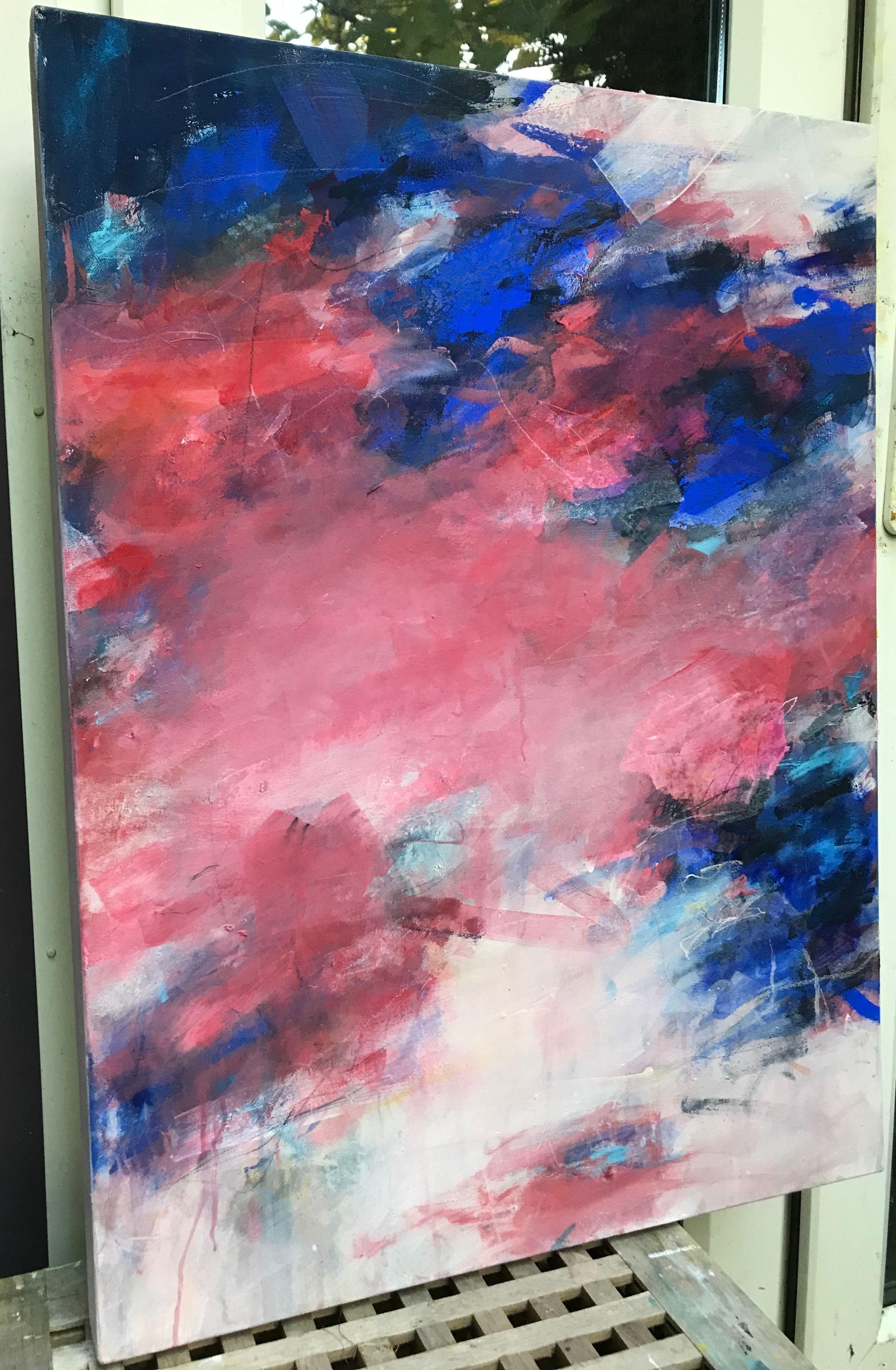 Toccare il cielo, Pittura, Acrilico su tela - Painting di Angela Dierks