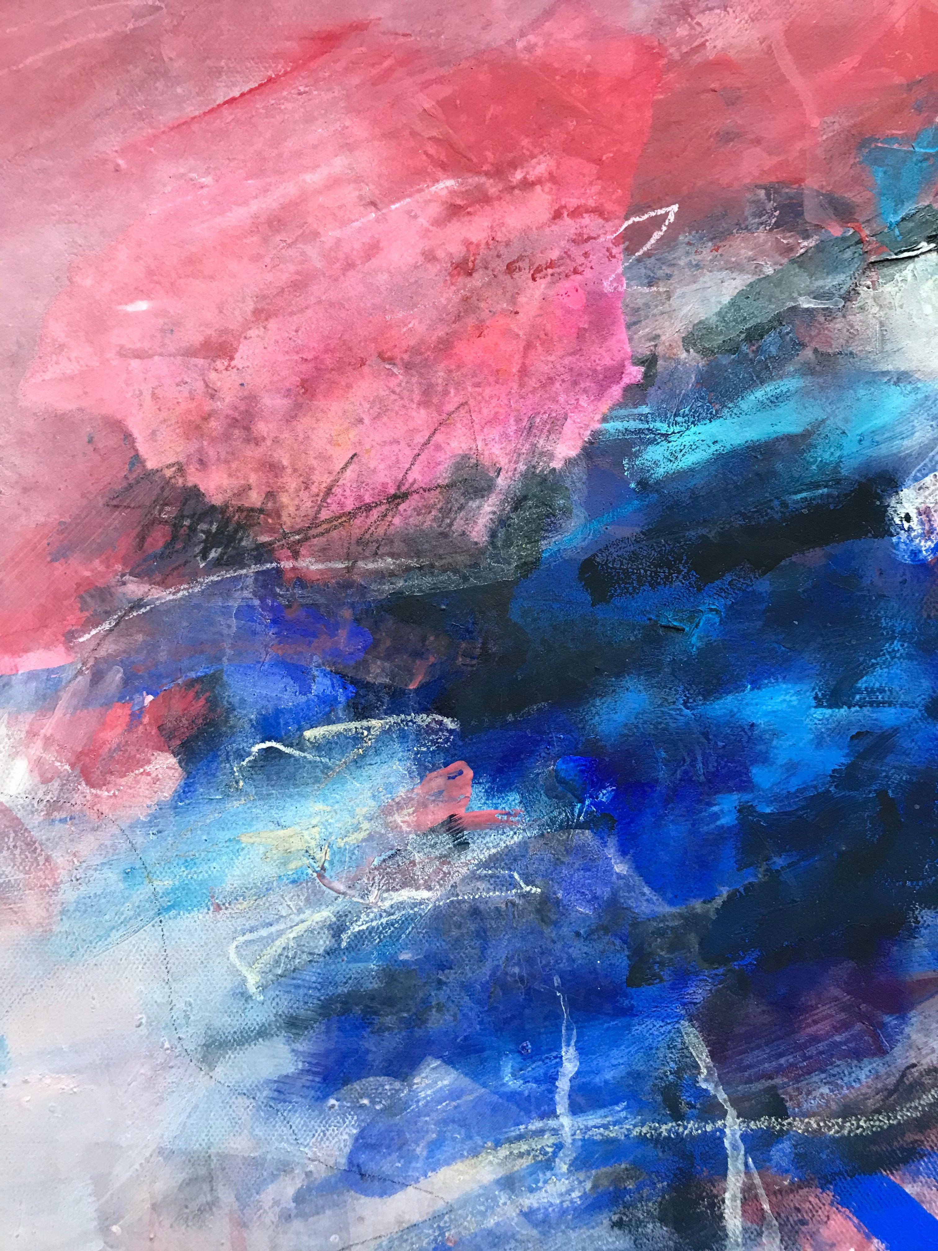 Toccare il cielo, Pittura, Acrilico su tela - Painting Astratto di Angela Dierks