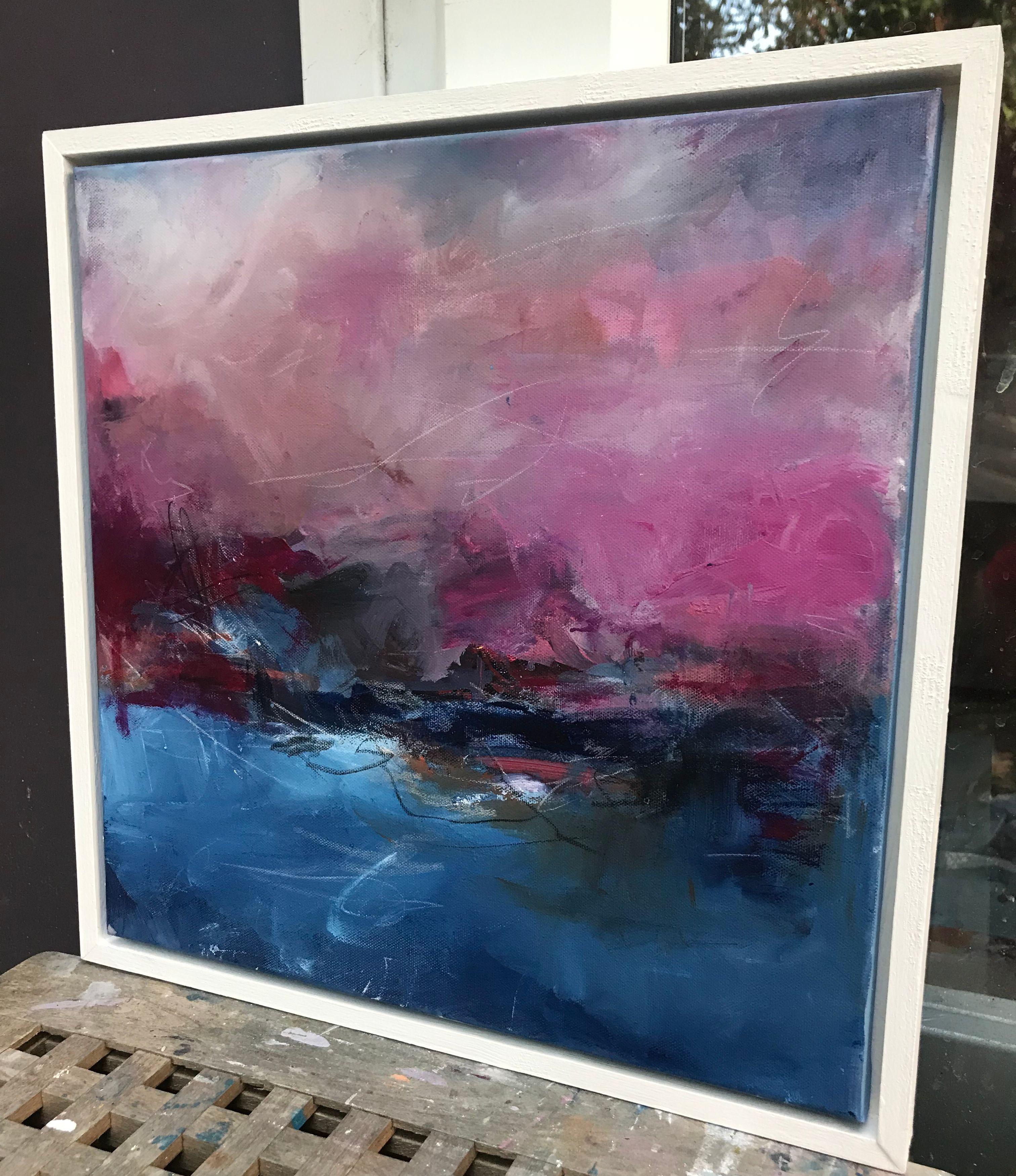 Turbolenza, Pittura, Acrilico su tela - Abstract Painting Grigio di Angela Dierks