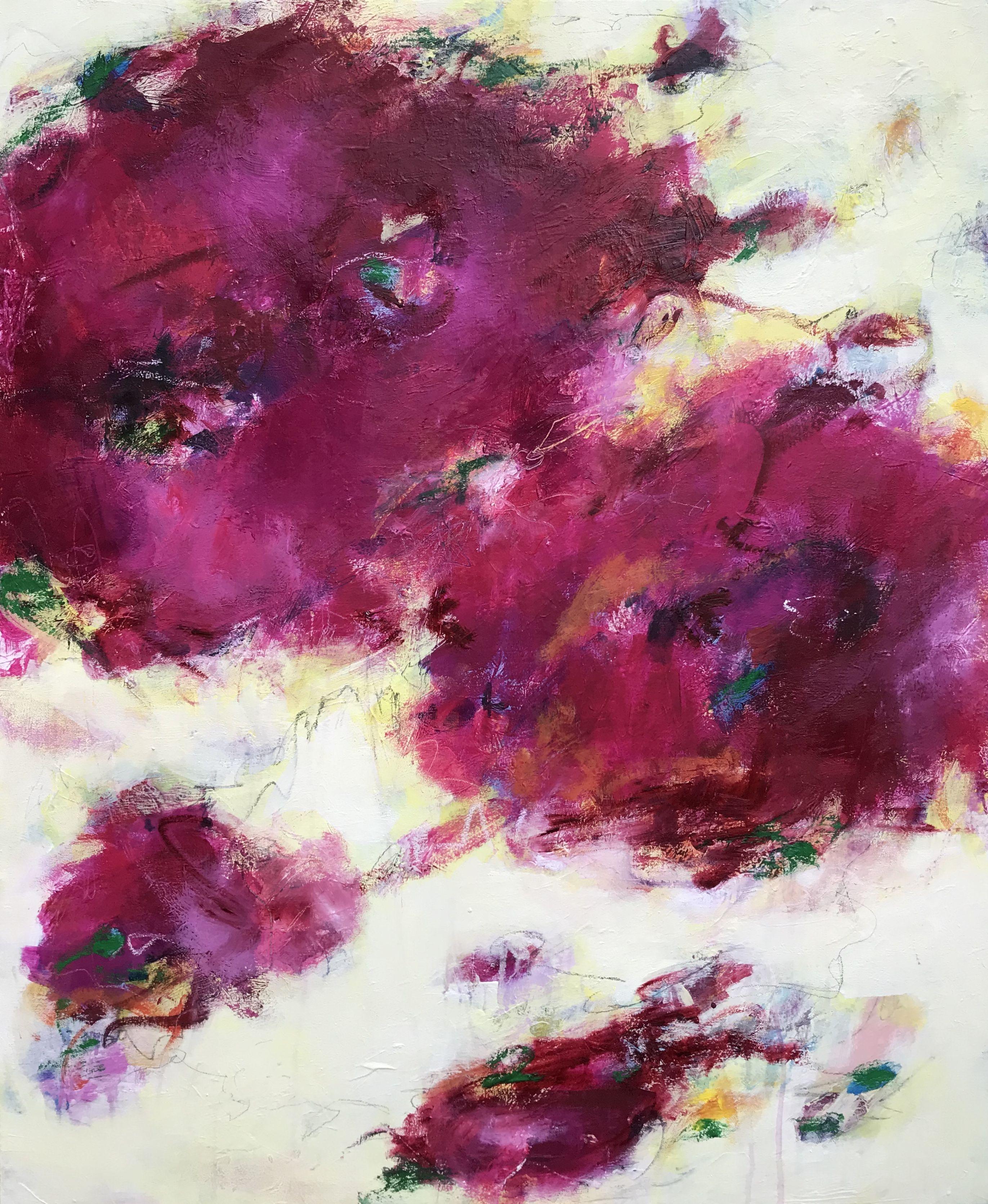 Angela Dierks Abstract Painting - With a Word and a Flower, Painting, Oil on Canvas