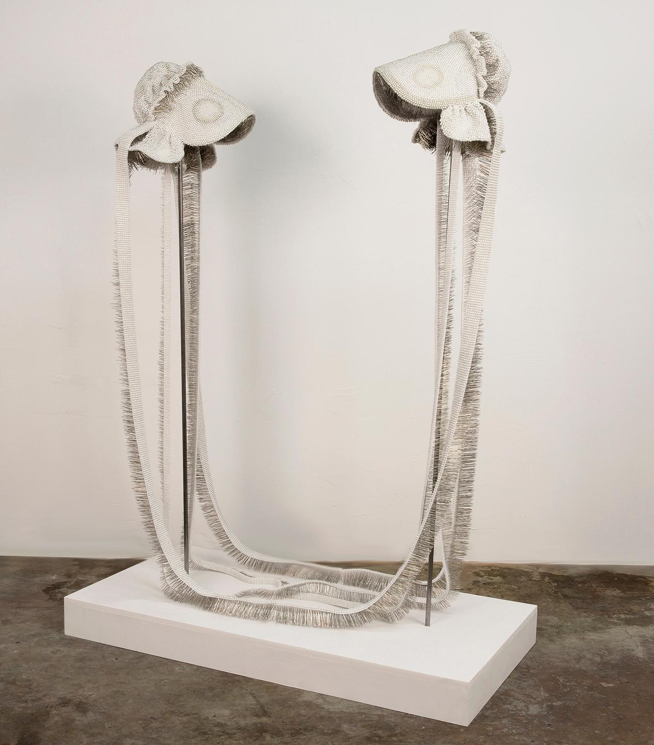 "Seer Bonnet XXIV (Sister Sarah) and Seer Bonnet XXV (Sister Maria)" sculpture - Sculpture by Angela Ellsworth