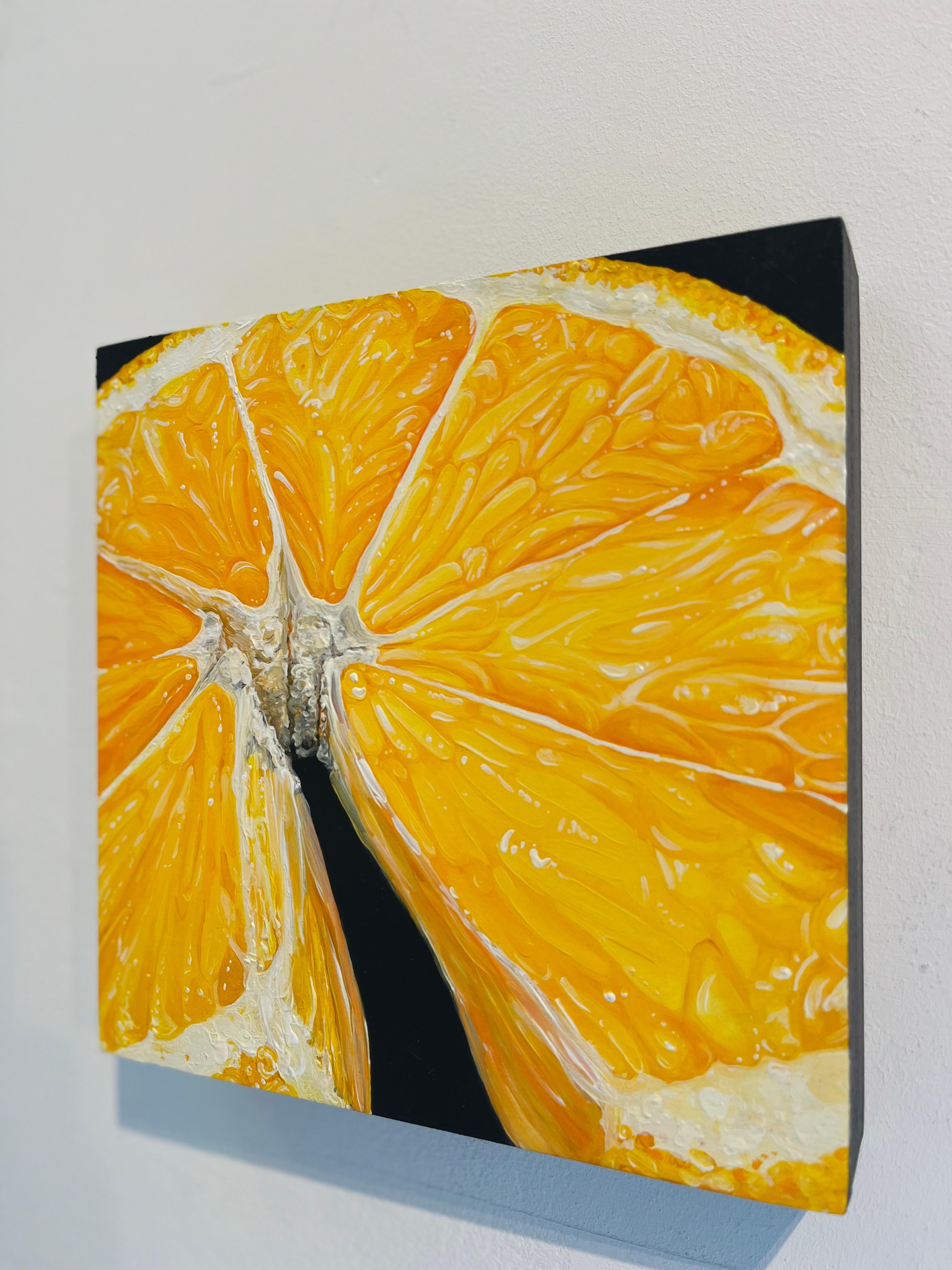 Lemon-original modern hyper realism oil painting-study-artwork-contemporary Art - Painting by Angela Faustina