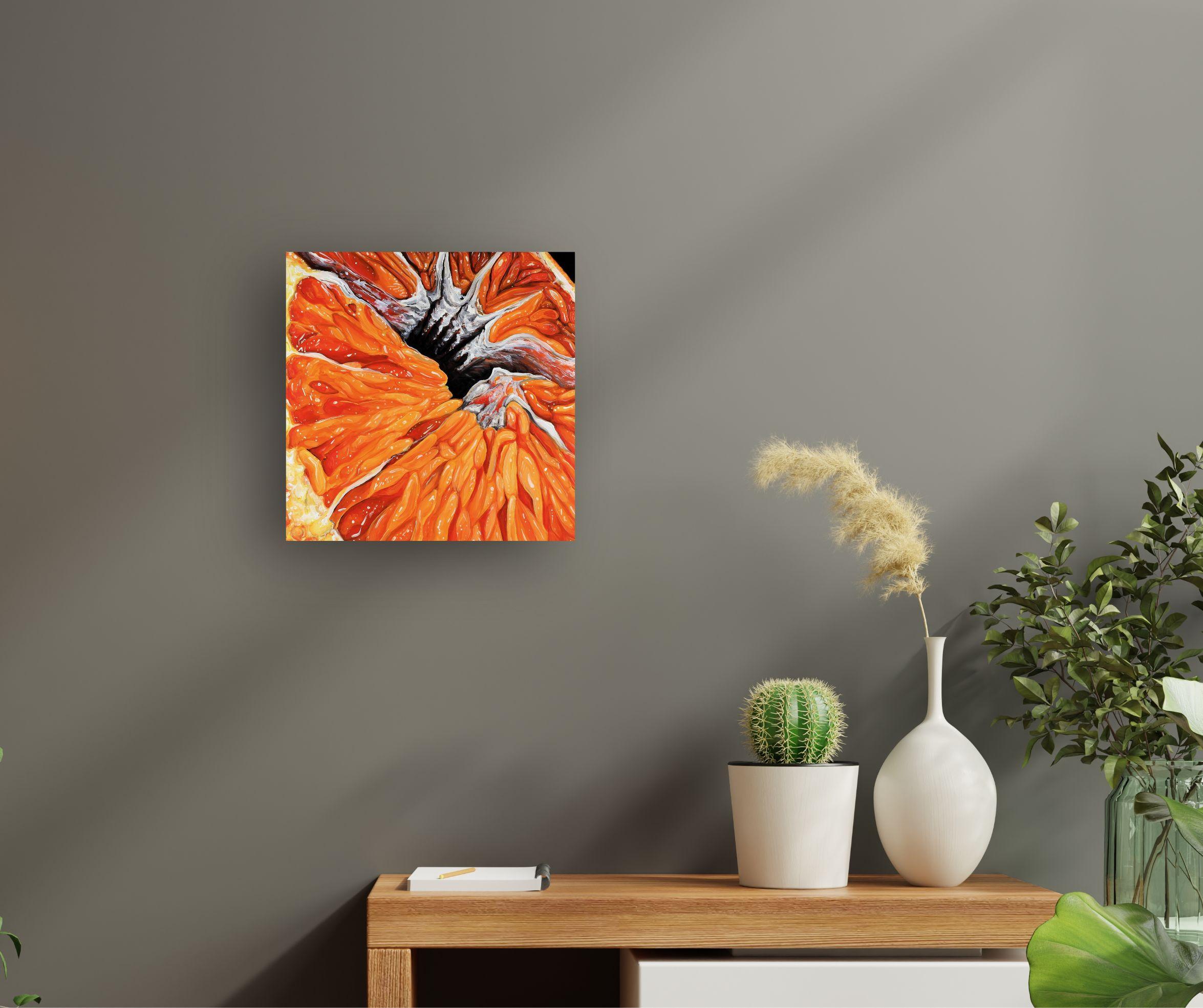 Orange VI-nature morte originale peinture hyperréaliste-œuvre d'art-art contemporain en vente 4