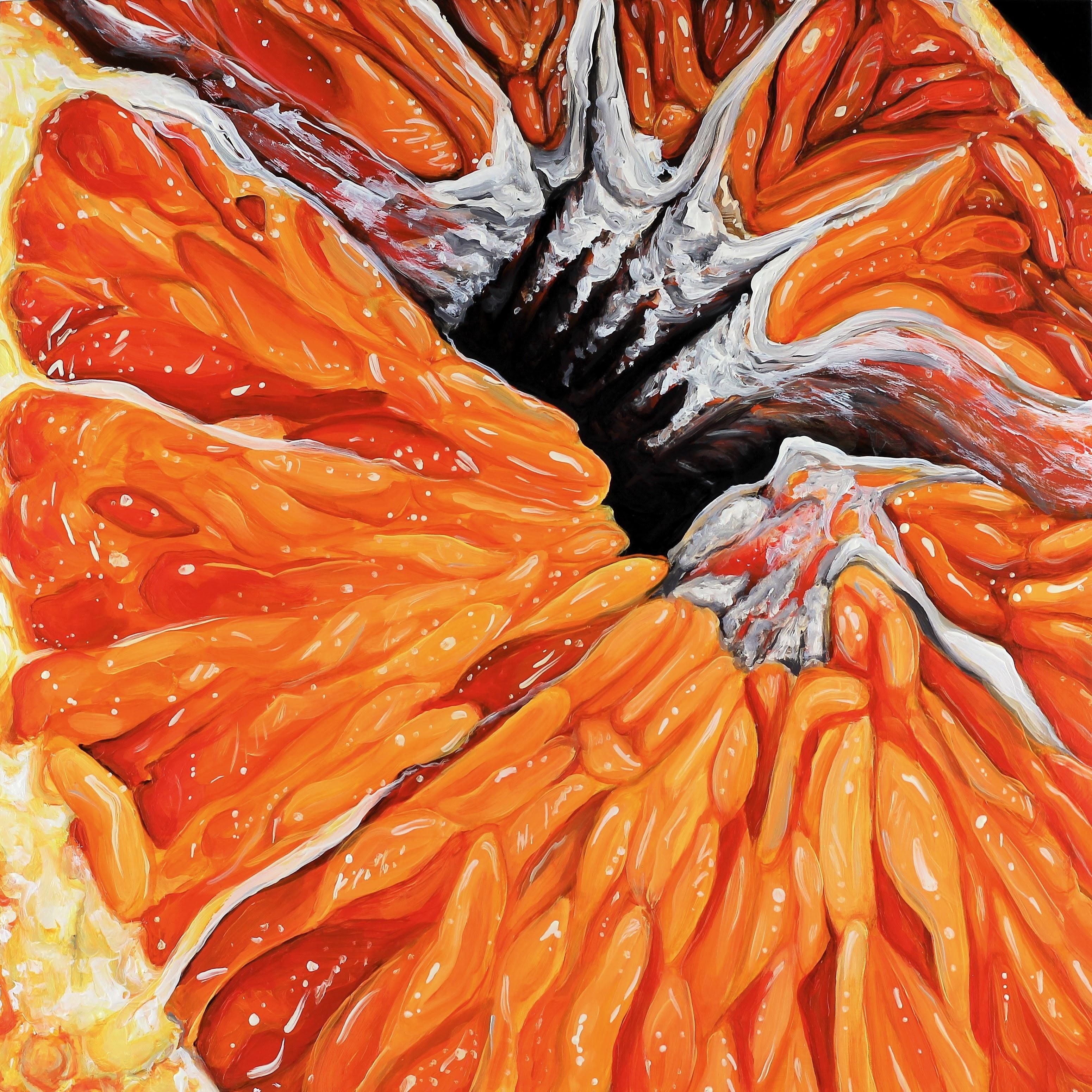  Orange VI - Realism close up fruit oil painting hyperrealist still life orange