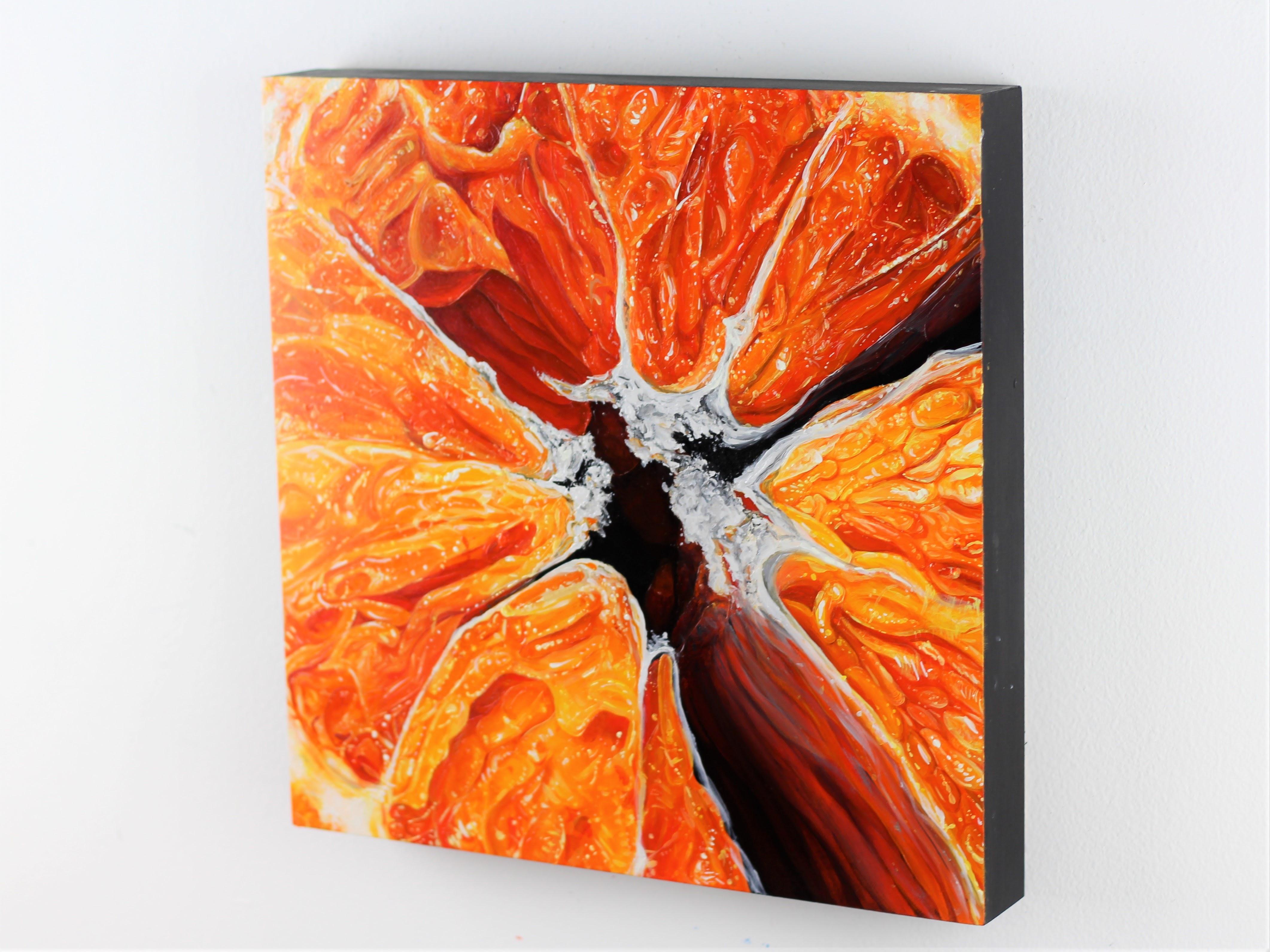 Orange XI-original hyper realism still life painting-artwork-contemporary Art For Sale 2