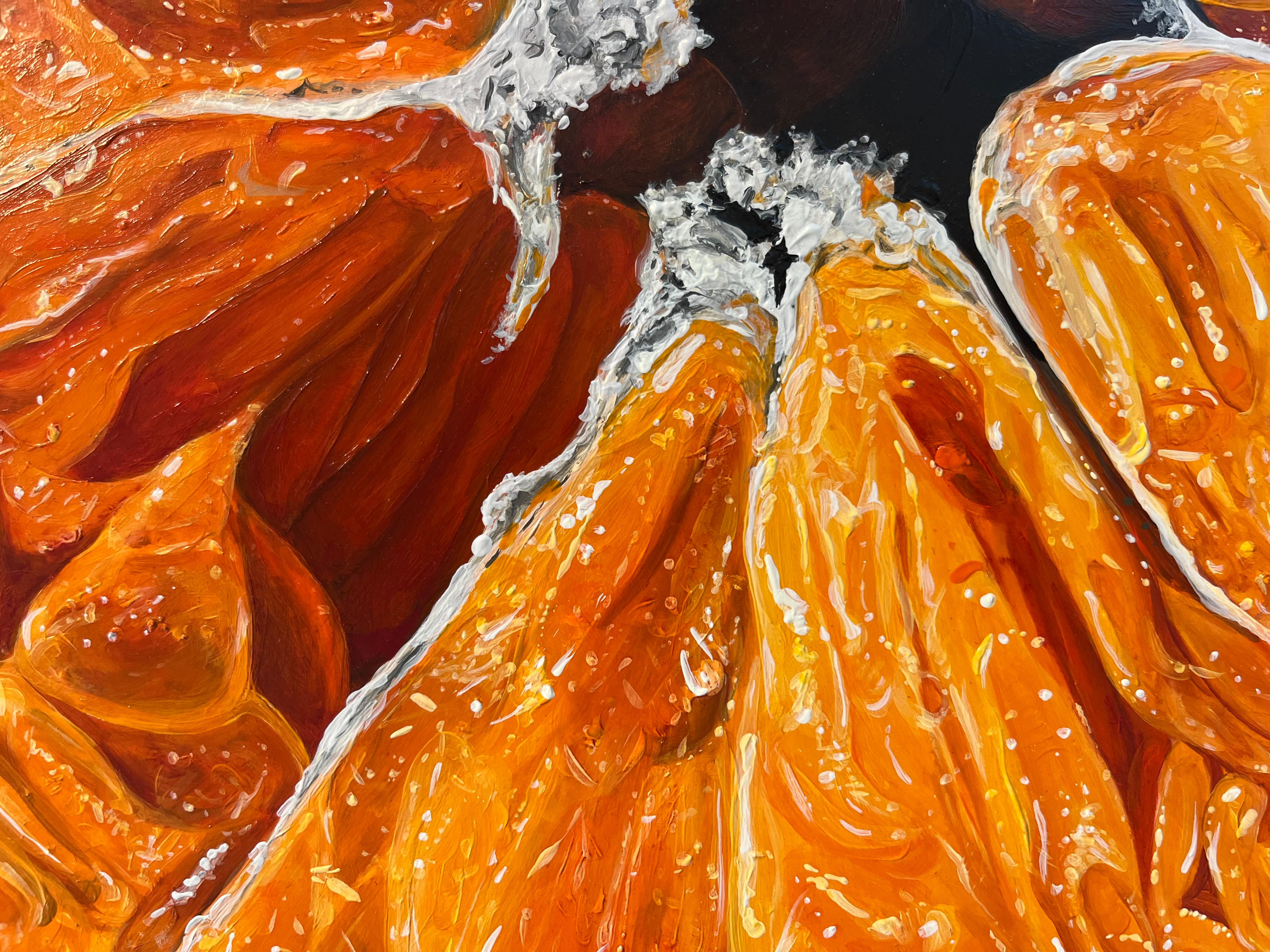 Orange XI-original hyper realism still life painting-artwork-contemporary Art For Sale 3