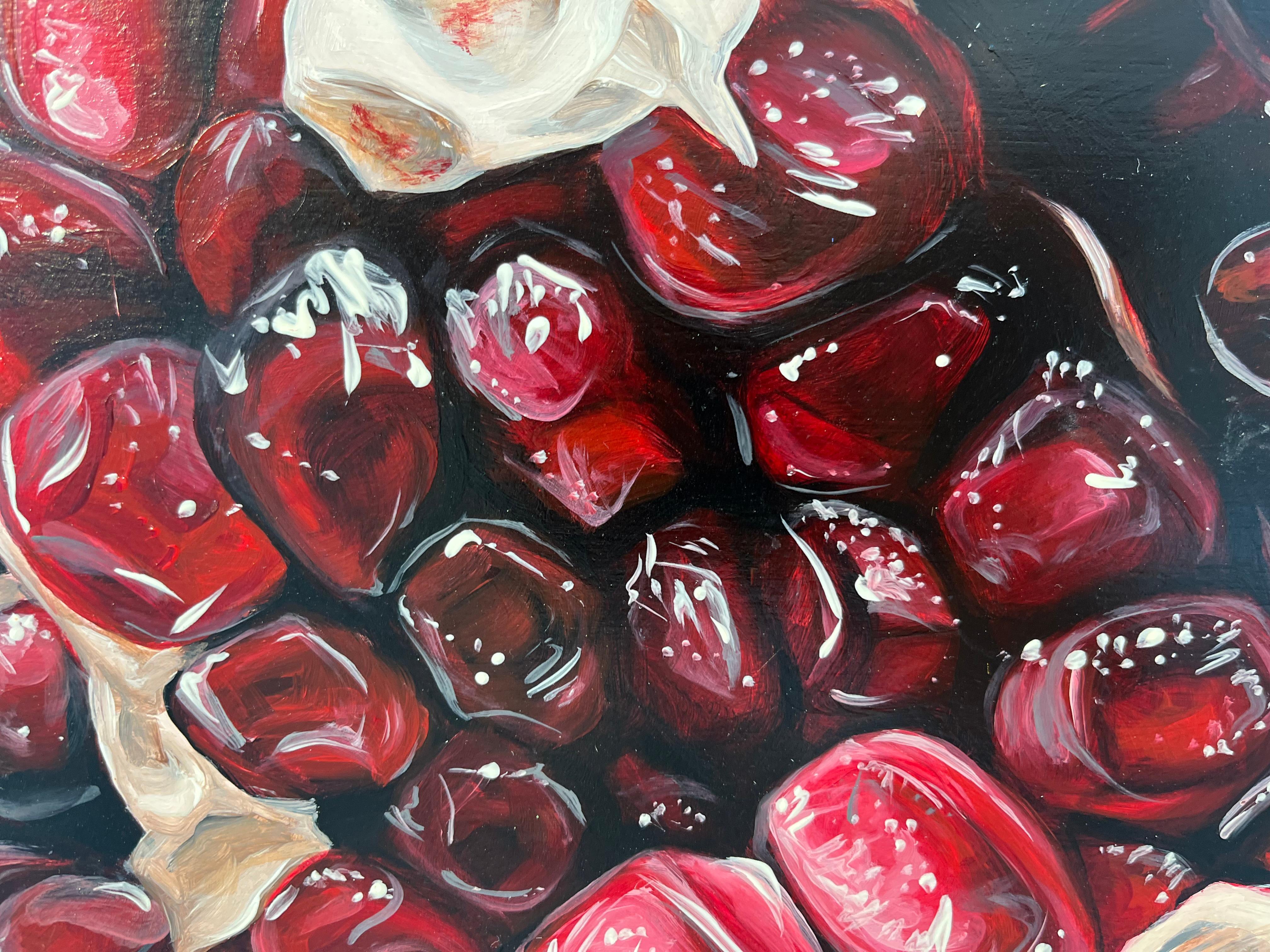 Pomegranate-original modern hyper realism still life painting-contemporary Art For Sale 1