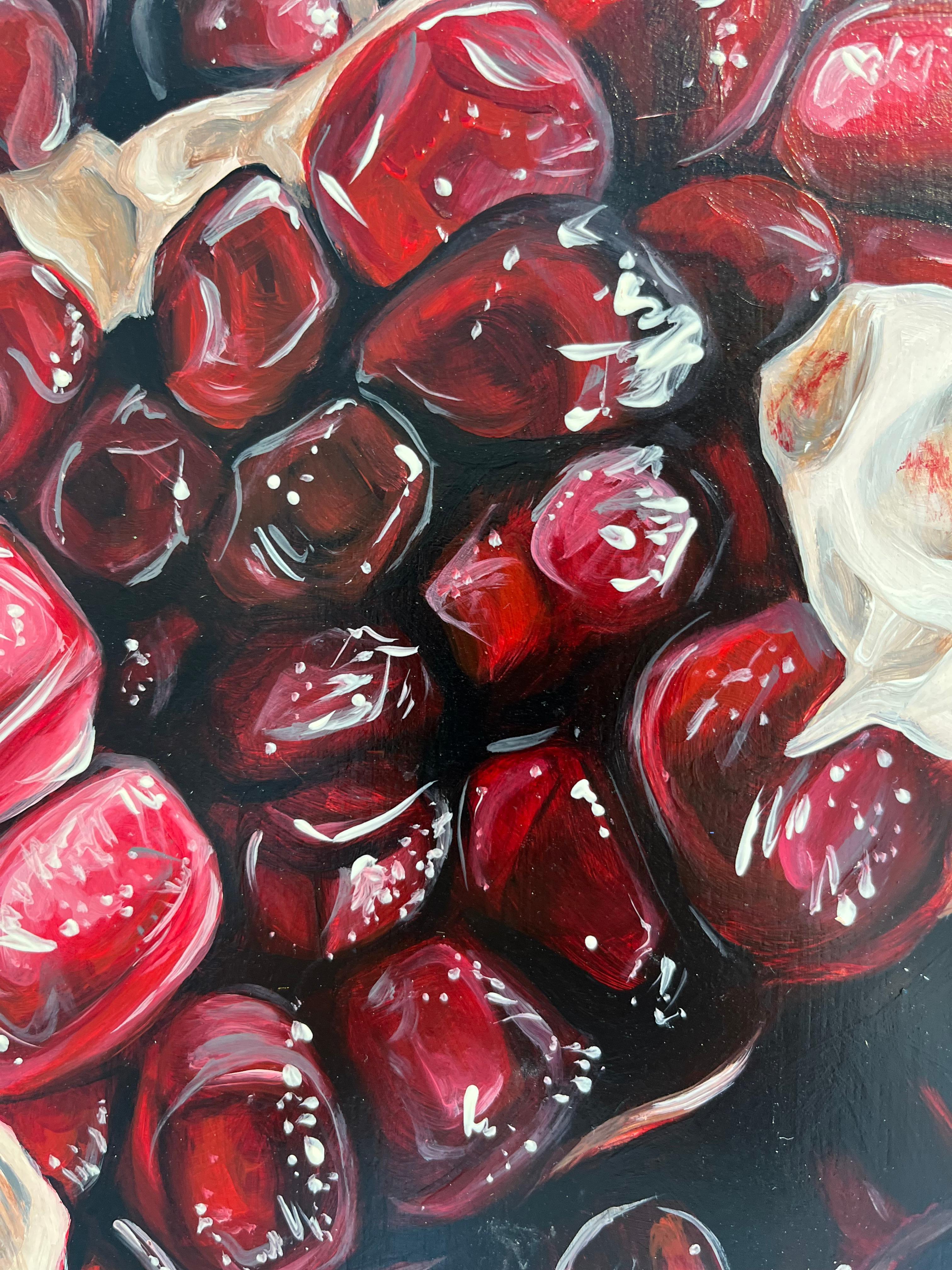 Pomegranate- original modern realism modern still life painting-contemporary Art For Sale 3