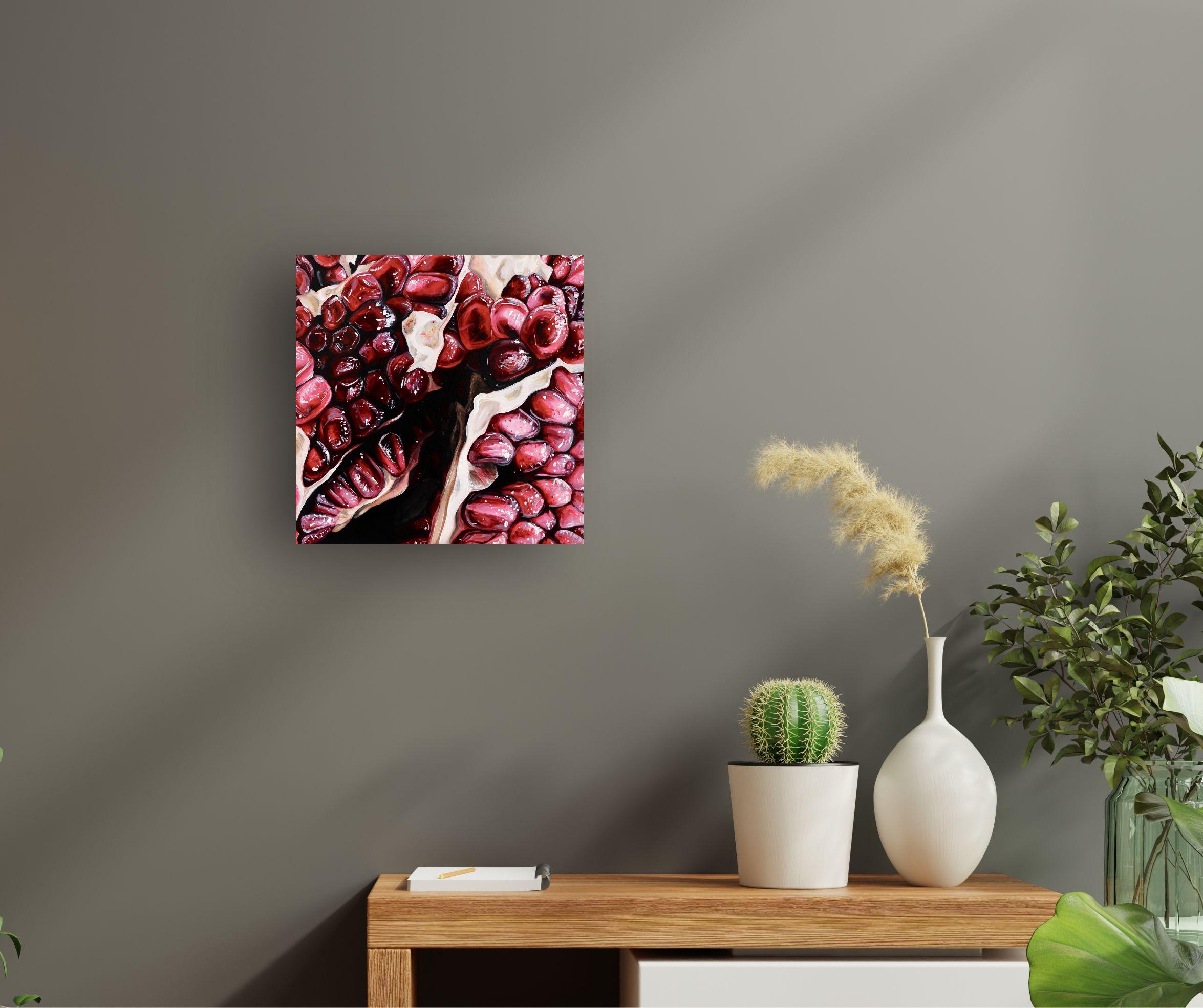 Pomegranate- original modern realism modern still life painting-contemporary Art For Sale 4