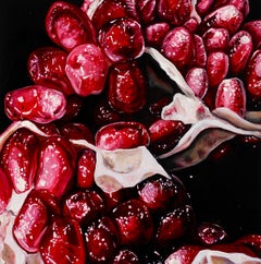 Pomegranate XL - original citrus painting contemporary realism  21st C modern
