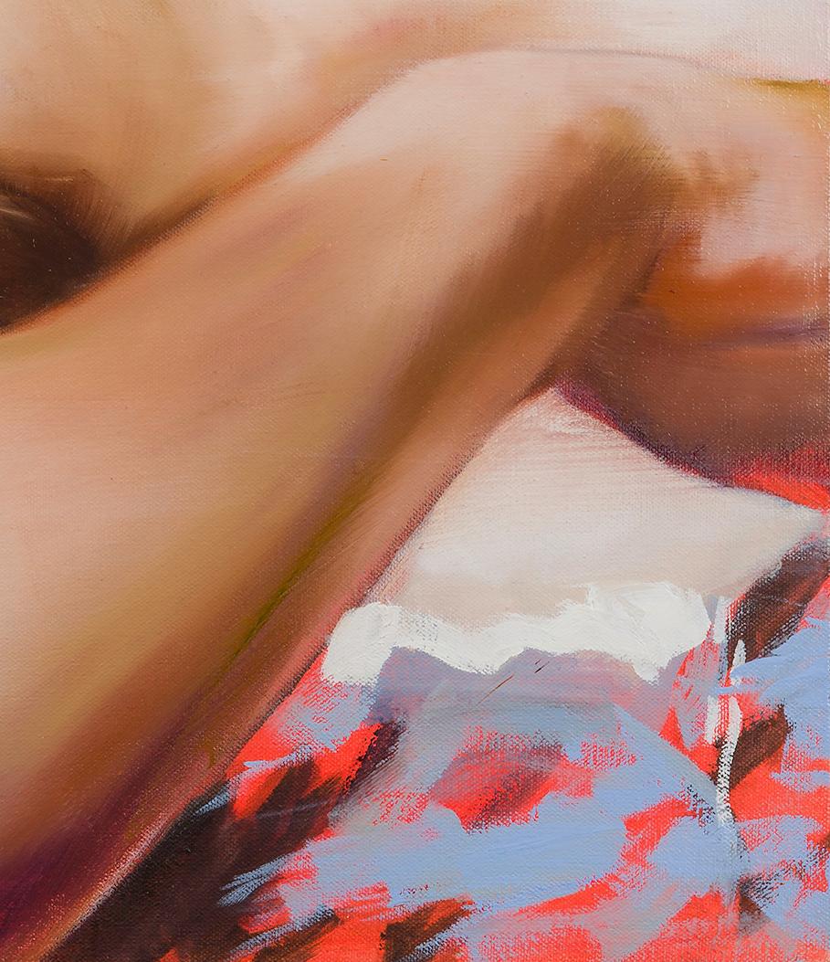 Aspettami lì - Figurative Painting Marrone di Angela Fraleigh