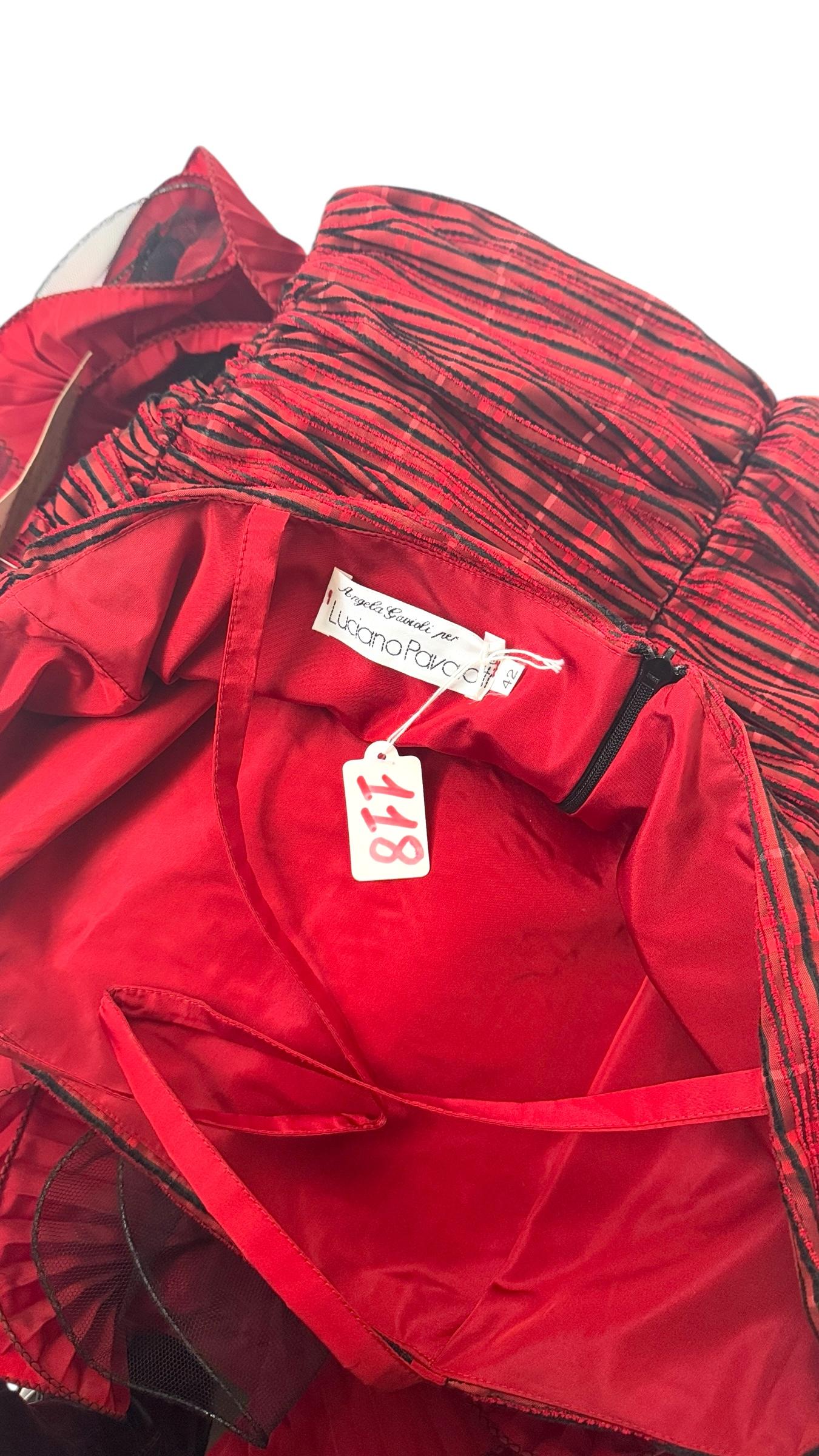Women's Angela Gavioli for Luciano Pavarotti Red Couture Dress For Sale
