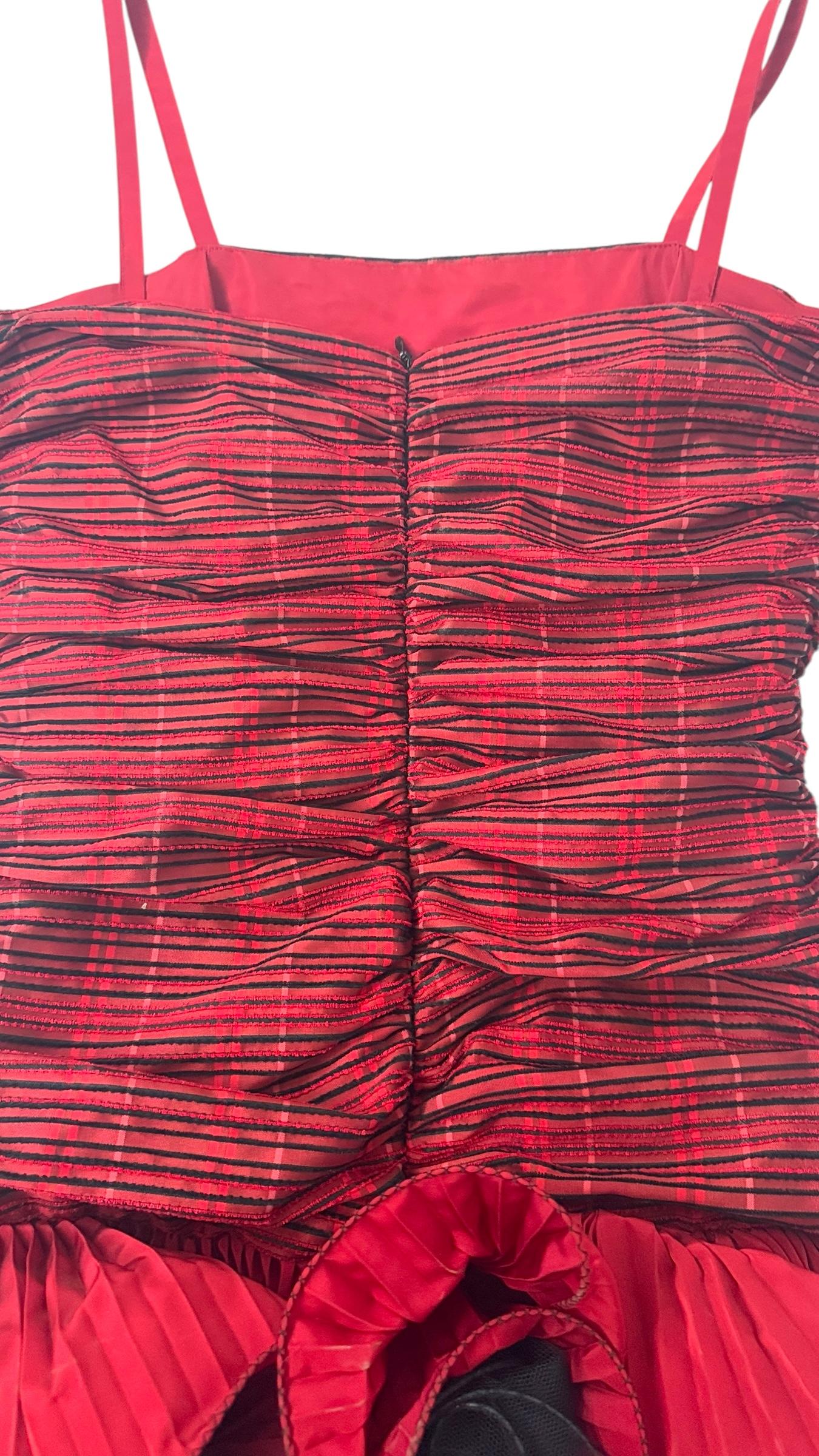 Angela Gavioli for Luciano Pavarotti Red Couture Dress For Sale 4