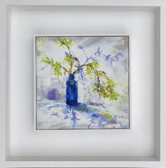 Beautiful Pear and Blue Bottle and Spring Green diptych